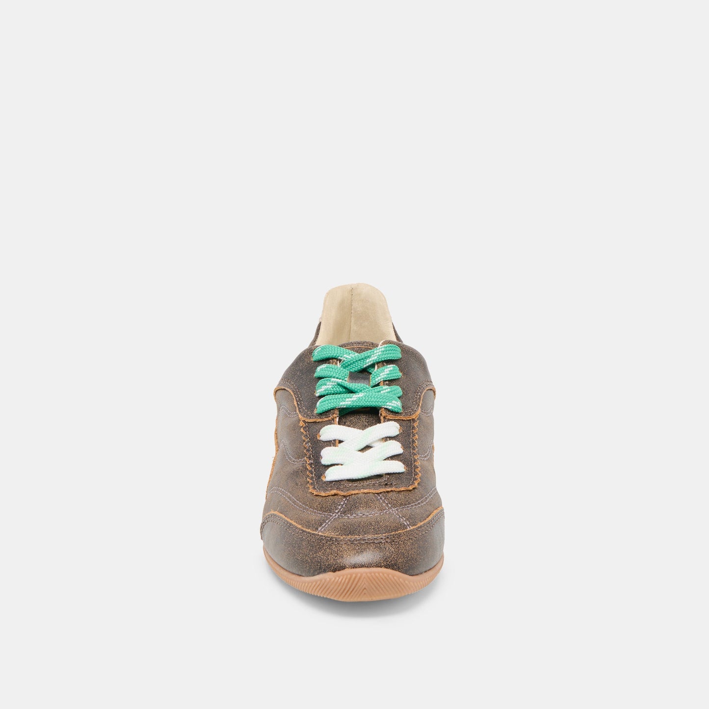 Laini Brown Distressed Leather Sneakers