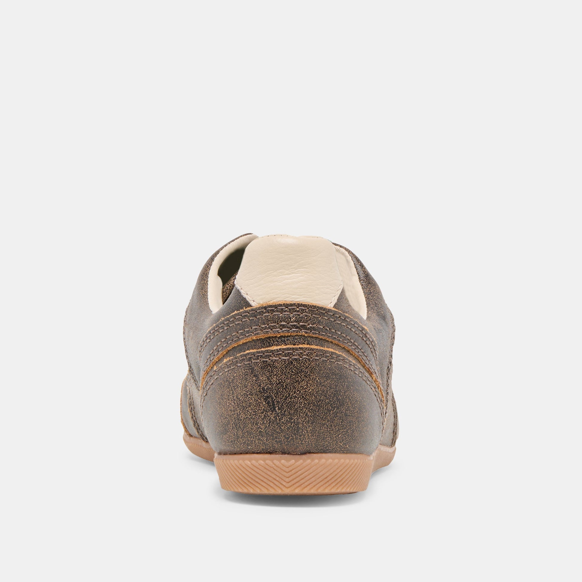 Laini Brown Distressed Leather Sneakers