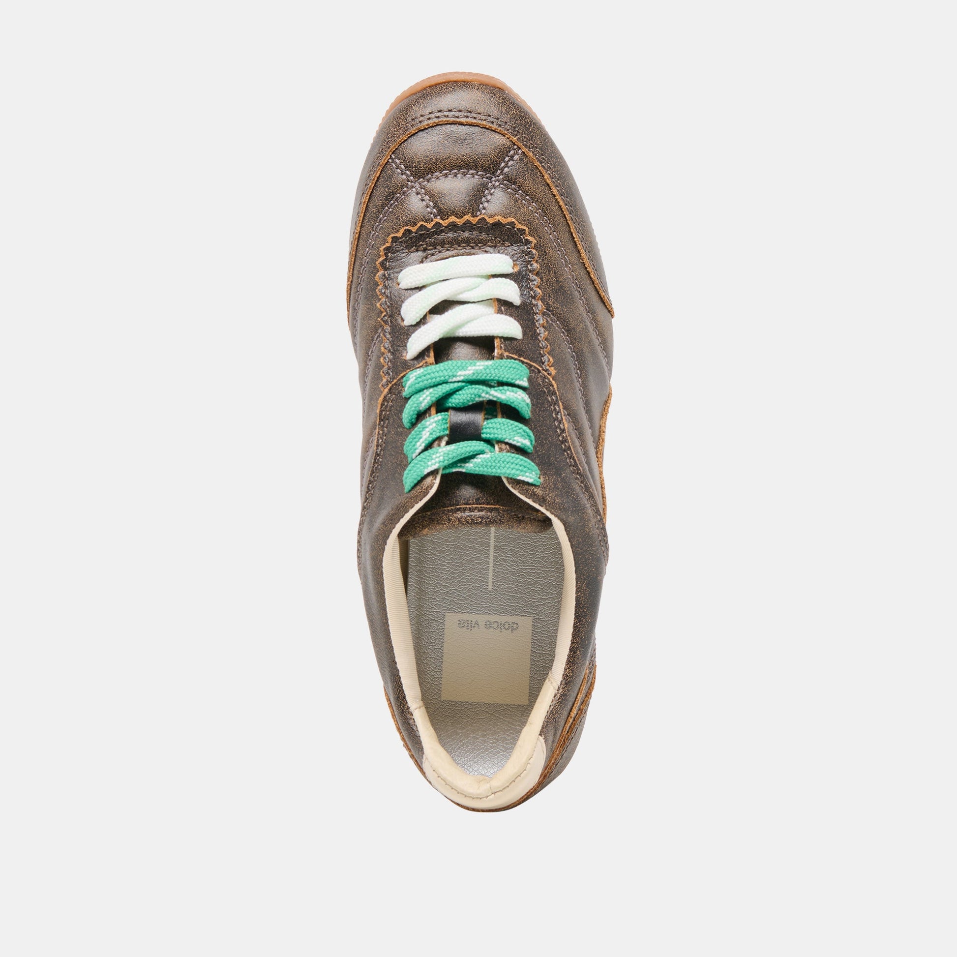 Laini Brown Distressed Leather Sneakers