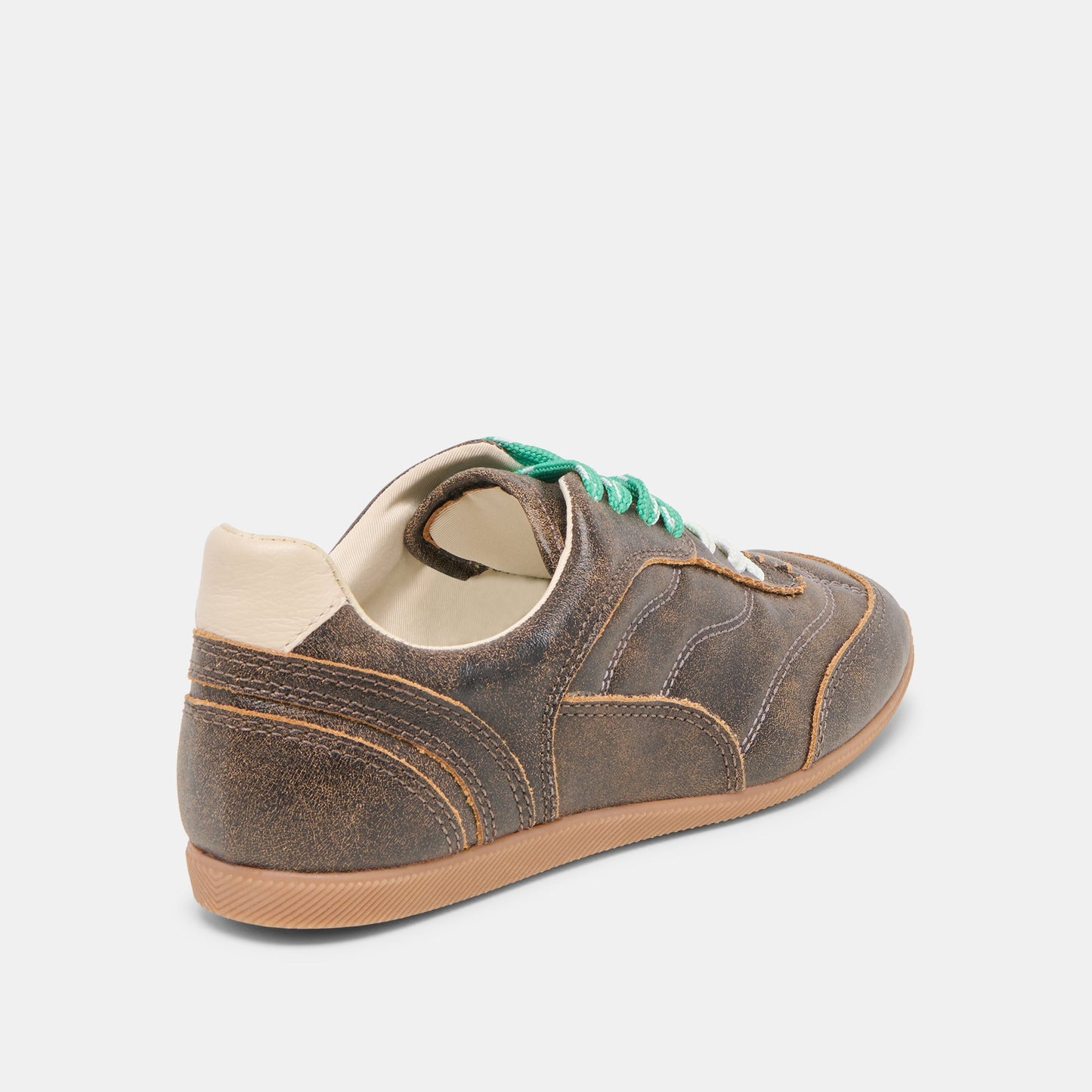 Laini Brown Distressed Leather Sneakers