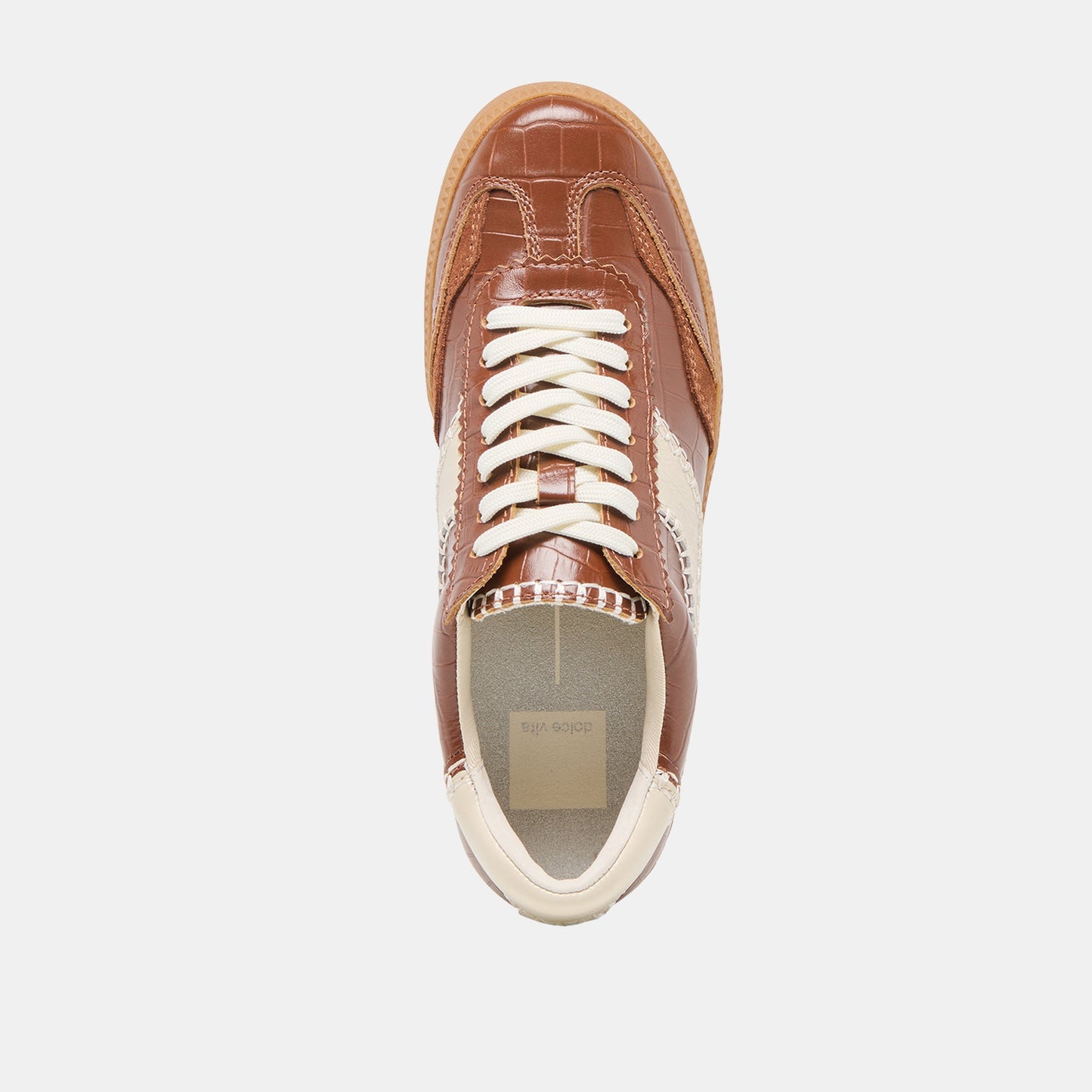 NOTICE STITCH SNEAKERS COGNAC CROCO EMBOSSED LEATHER
 – Dolce Vita