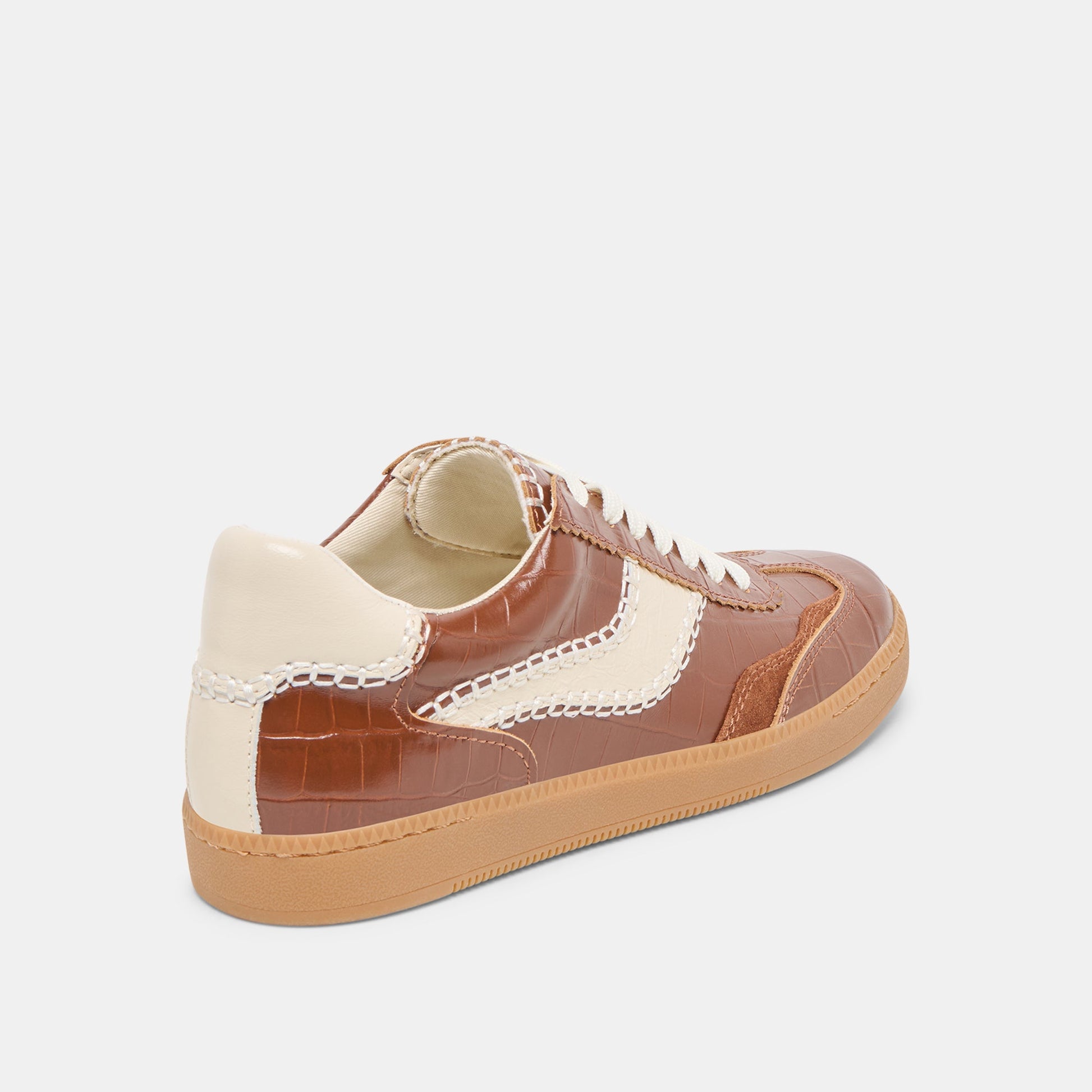NOTICE STITCH SNEAKERS COGNAC CROCO EMBOSSED LEATHER
 – Dolce Vita