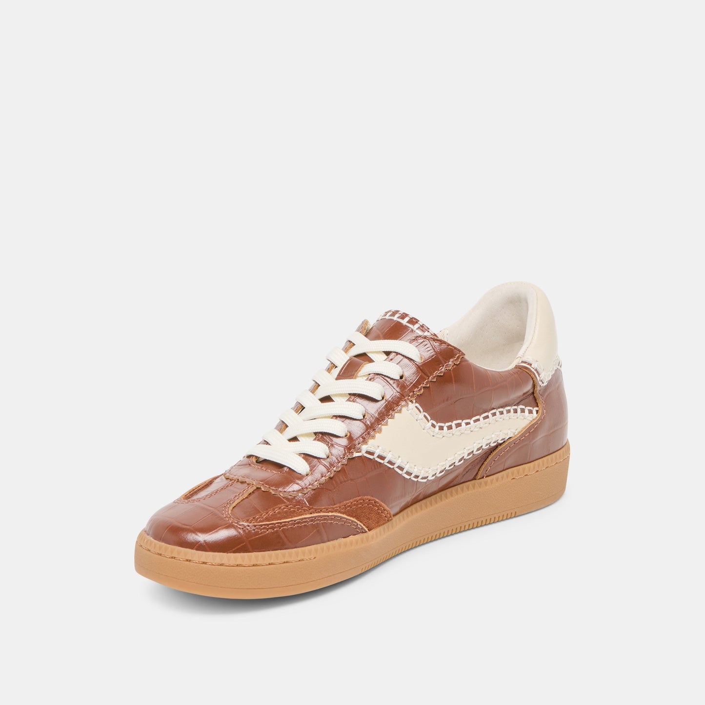 NOTICE STITCH SNEAKERS COGNAC CROCO EMBOSSED LEATHER
 – Dolce Vita