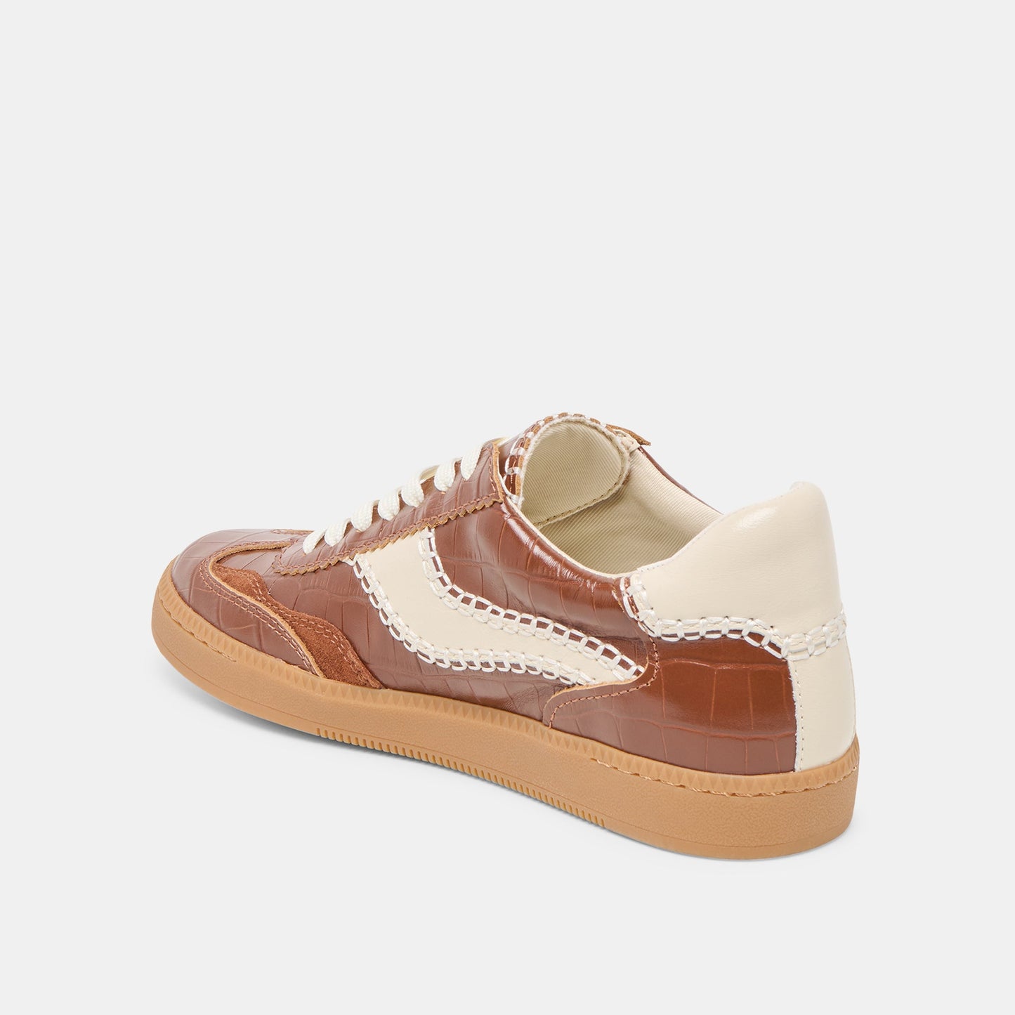 NOTICE STITCH SNEAKERS COGNAC CROCO EMBOSSED LEATHER
 – Dolce Vita