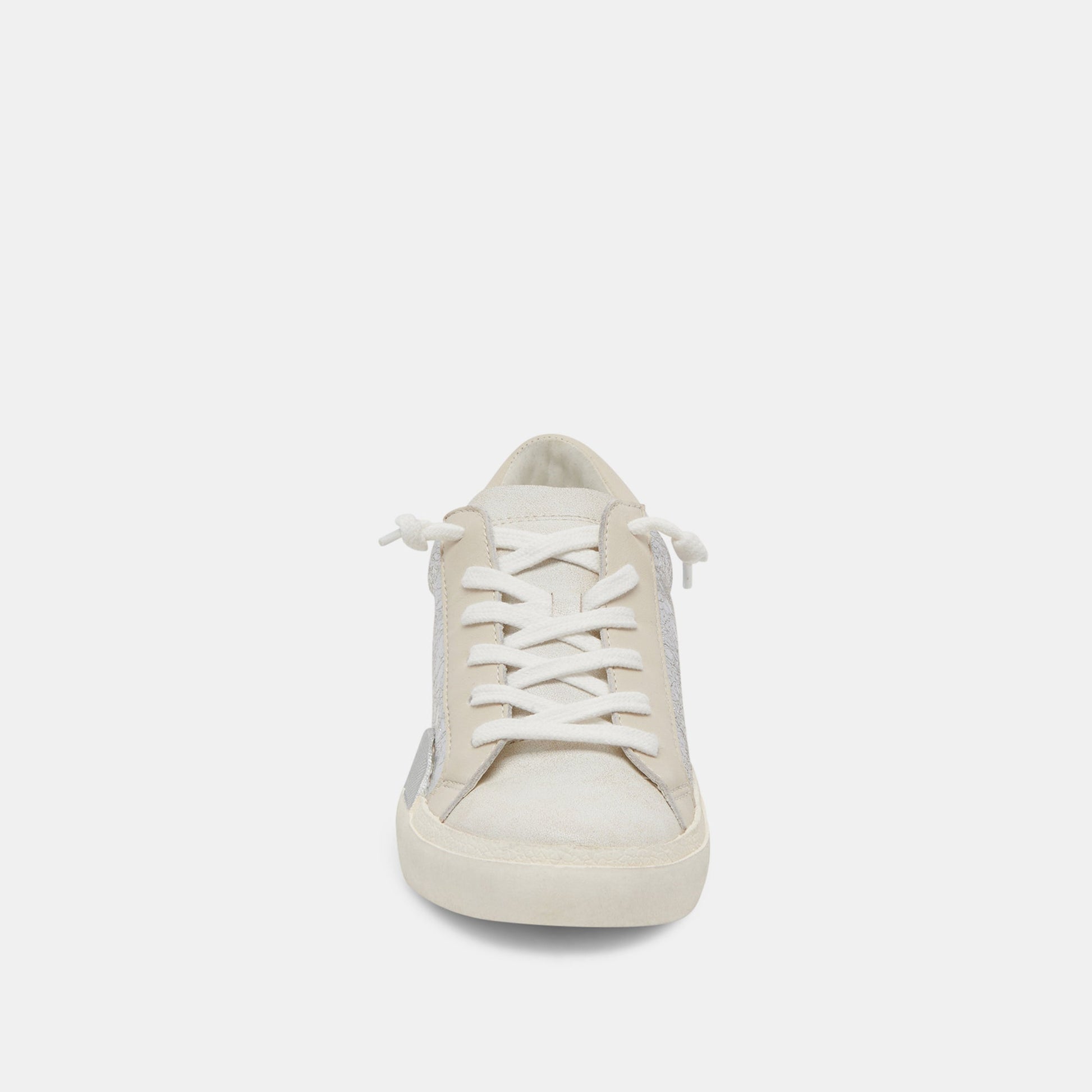 Zina Sneakers Chrome Distressed Leather | Chrome Leather Sneakers
 – Dolce Vita