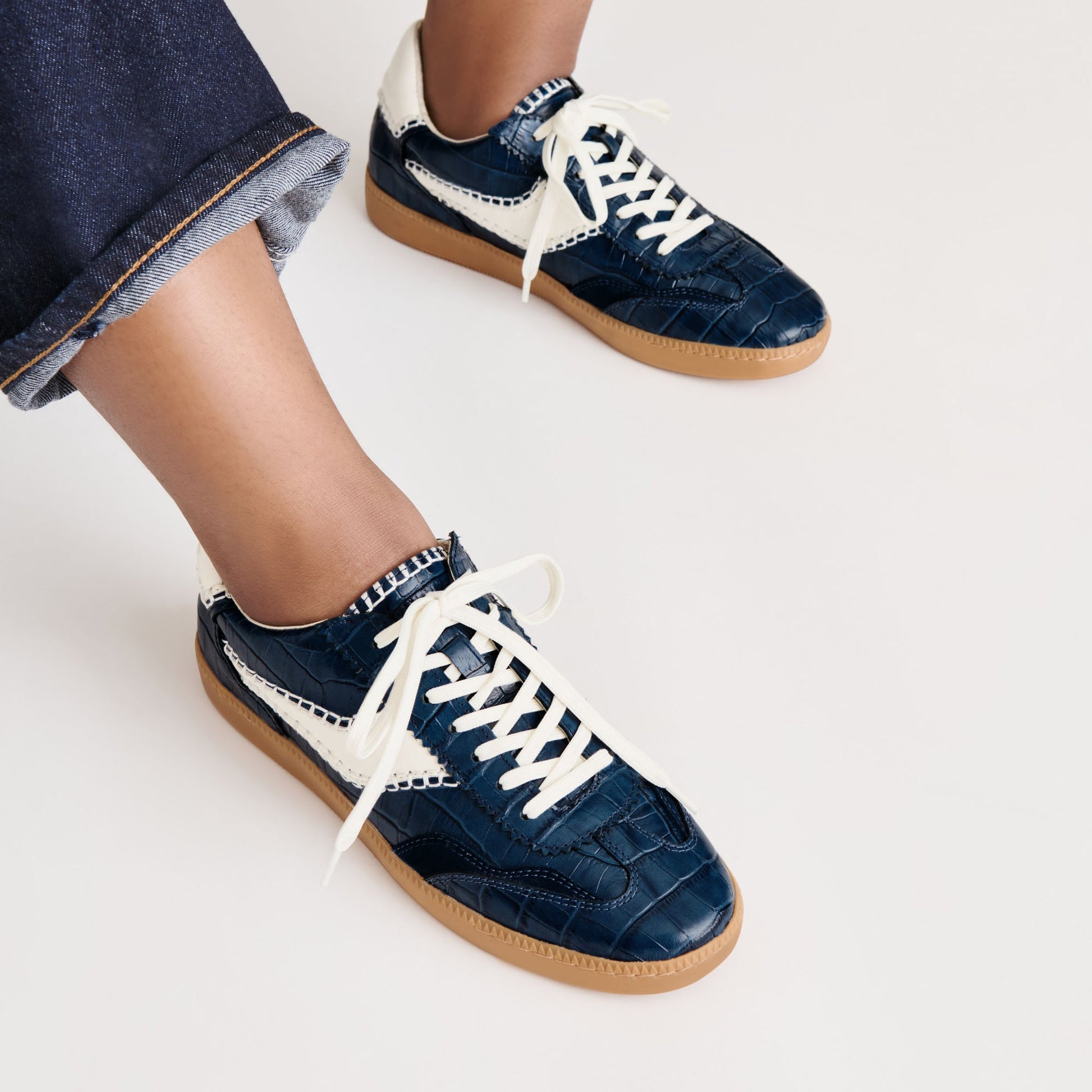 NOTICE STITCH SNEAKERS INK CROCO EMBOSSED LEATHER
 – Dolce Vita