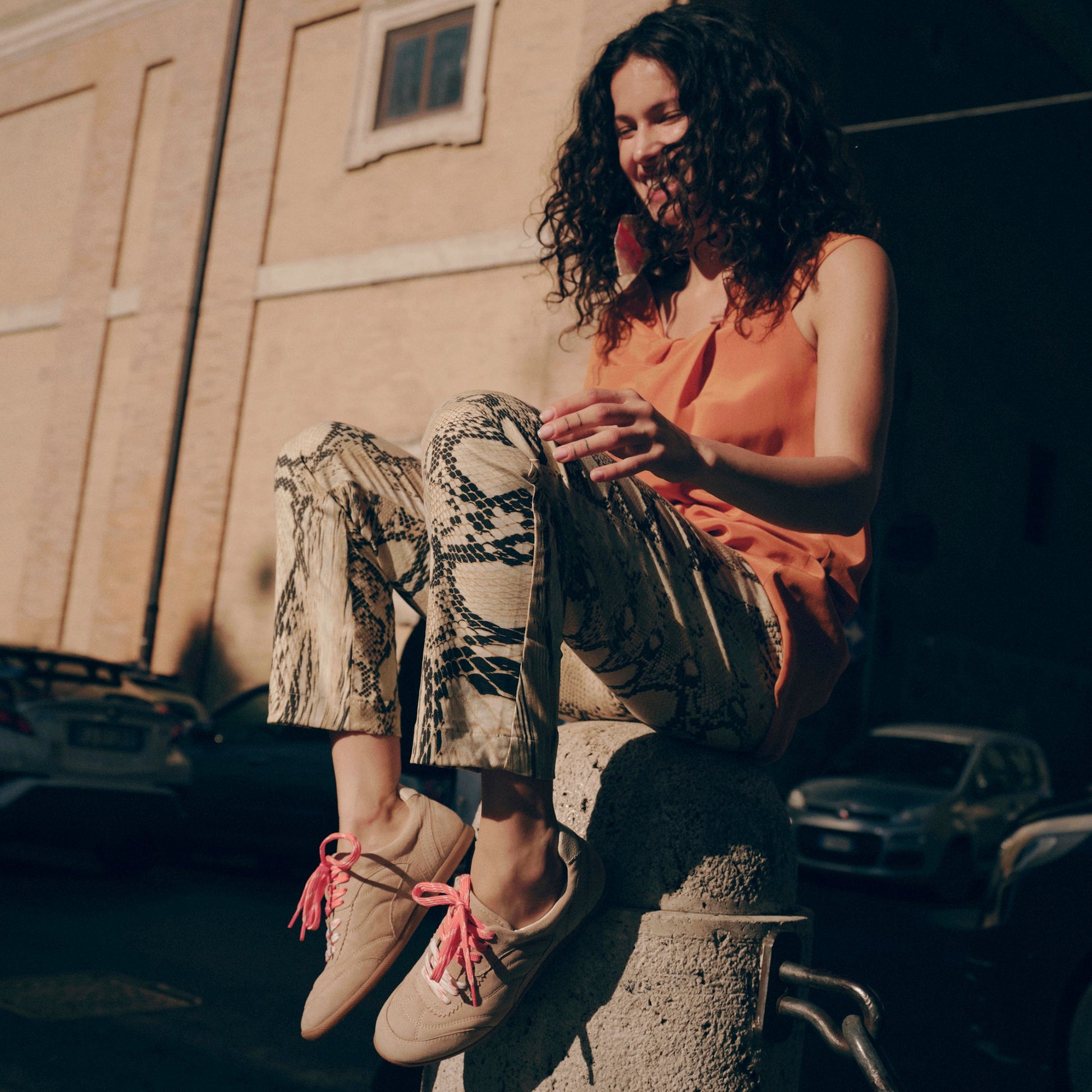 Laini Camel Suede Sneakers