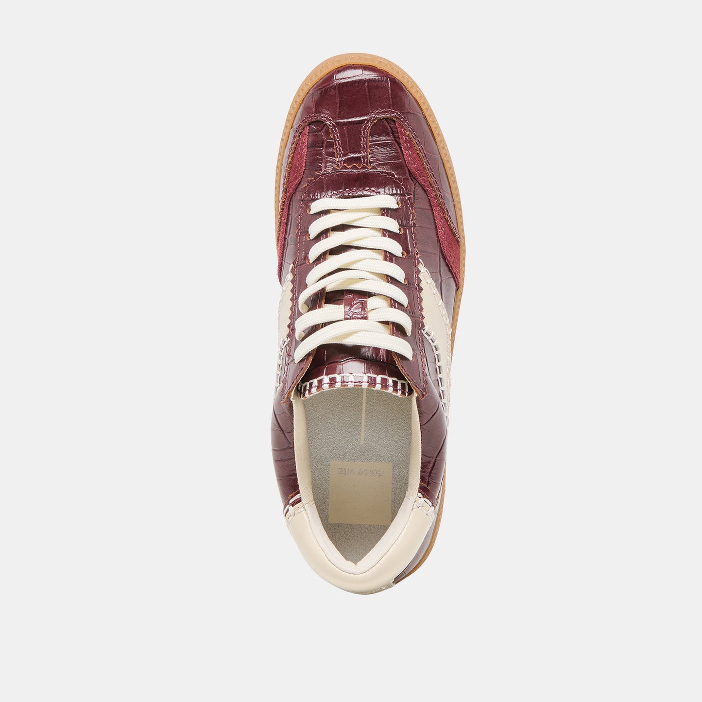 NOTICE STITCH SNEAKERS OXBLOOD CROCO EMBOSSED LEATHER
 – Dolce Vita
