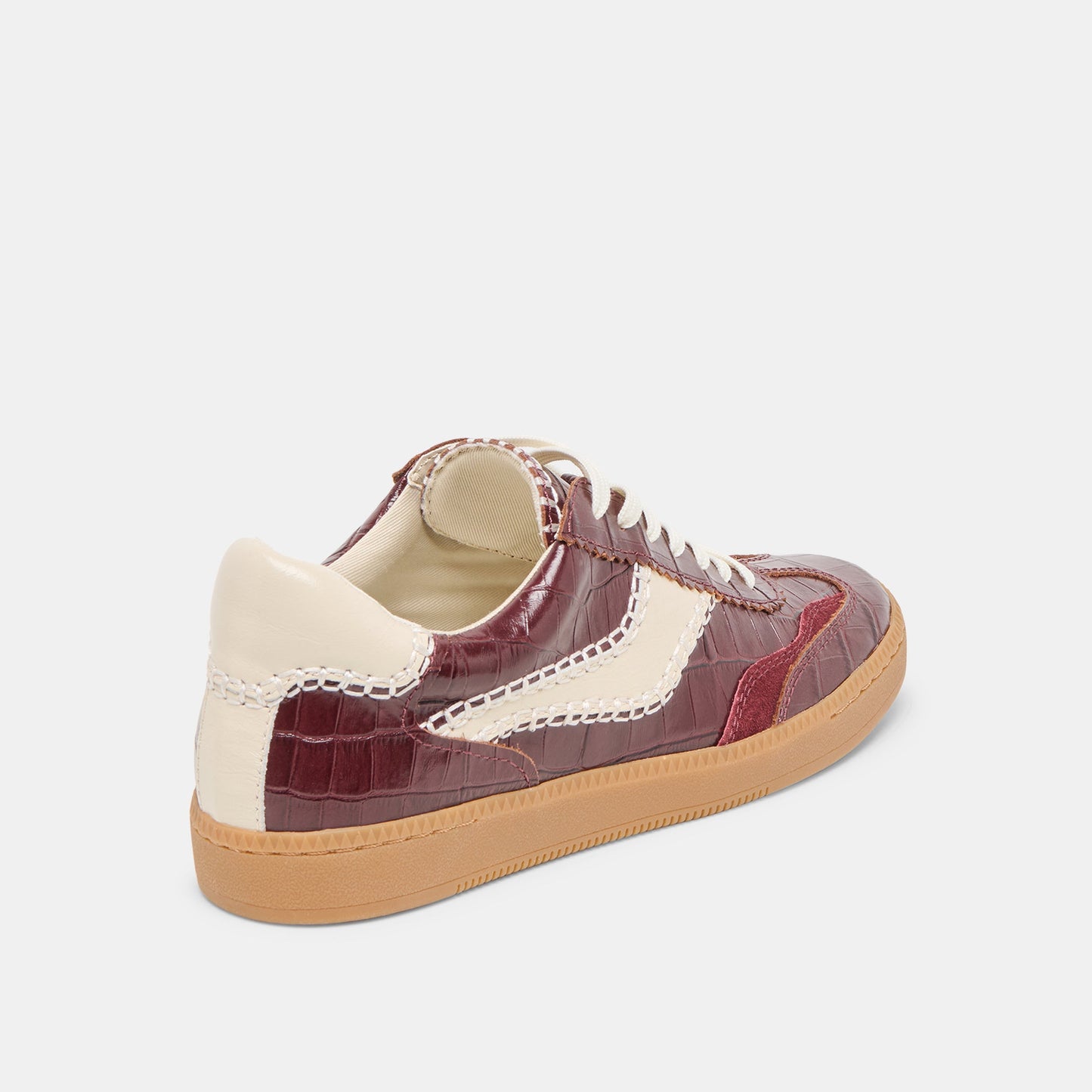 NOTICE STITCH SNEAKERS OXBLOOD CROCO EMBOSSED LEATHER
 – Dolce Vita