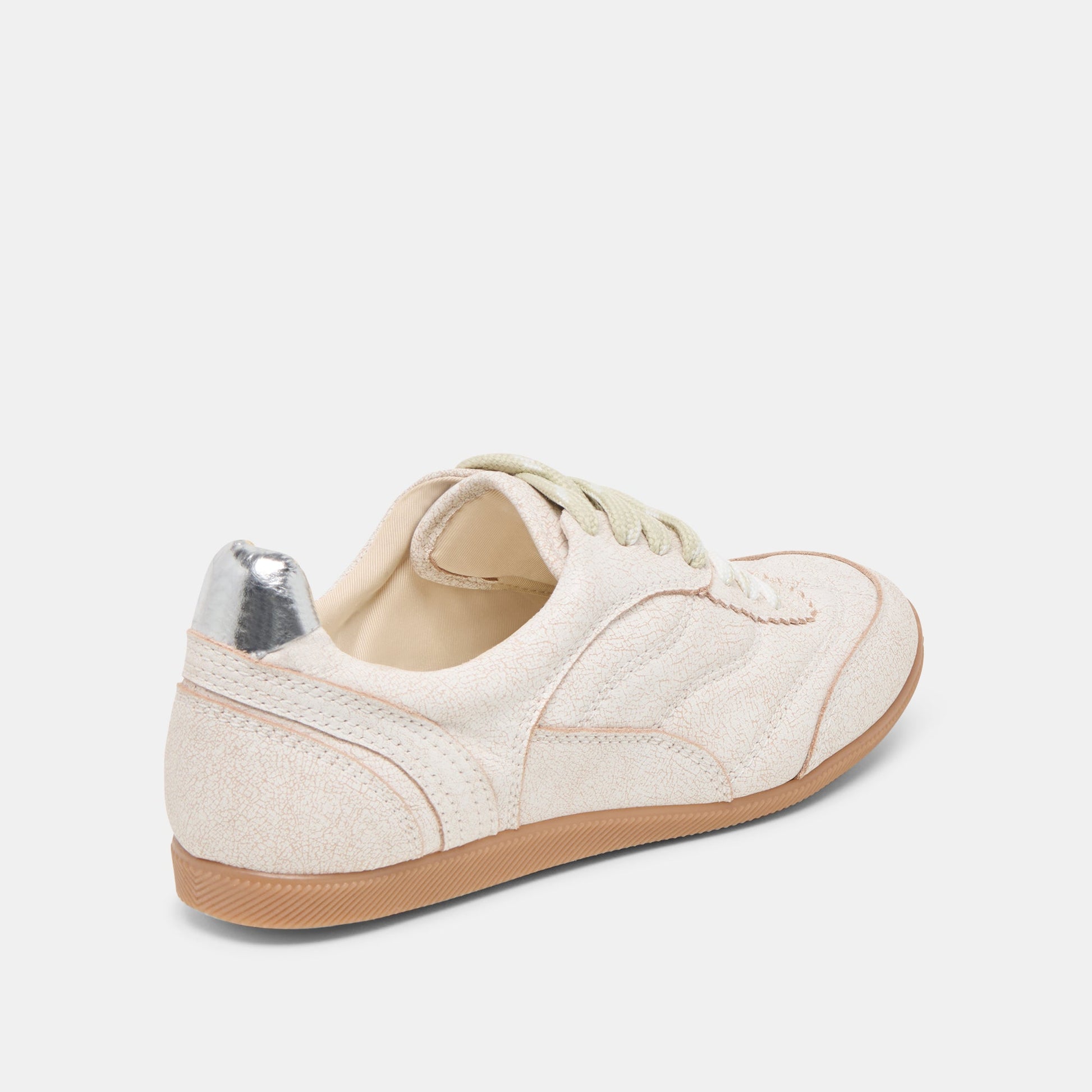 Laini Off White Crackled Leather Sneakers