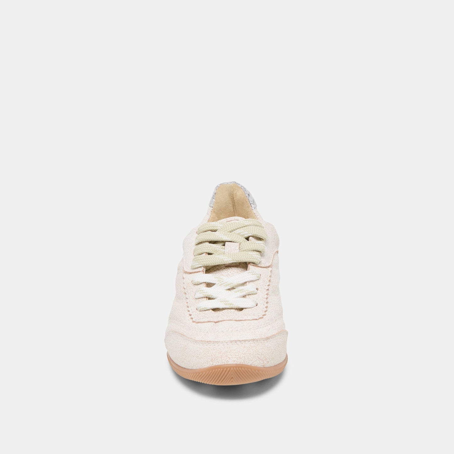 Laini Off White Crackled Leather Sneakers