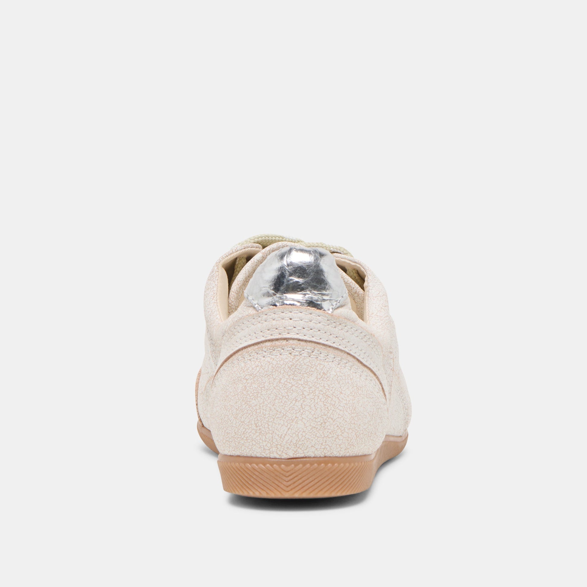 Laini Off White Crackled Leather Sneakers
