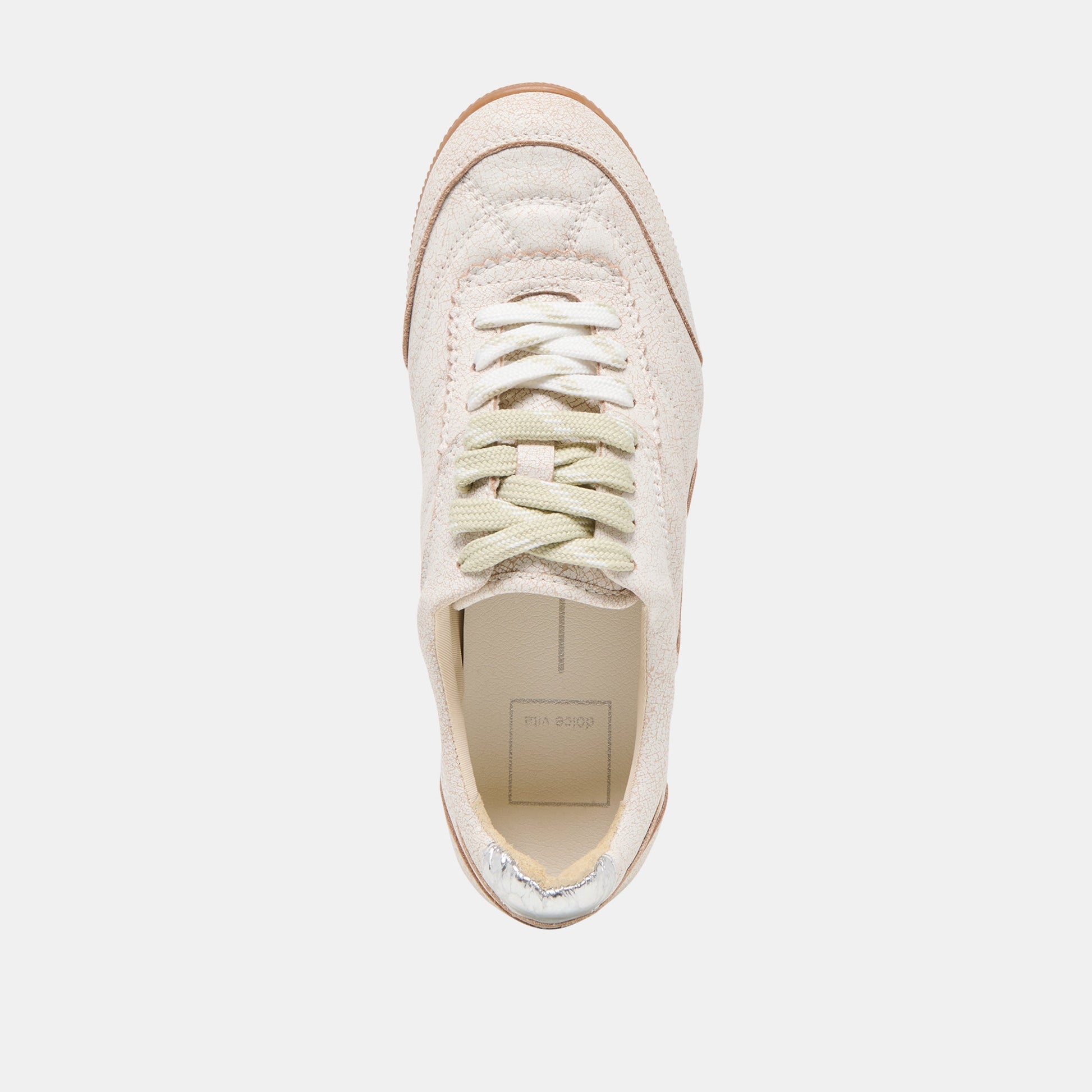 Laini Off White Crackled Leather Sneakers