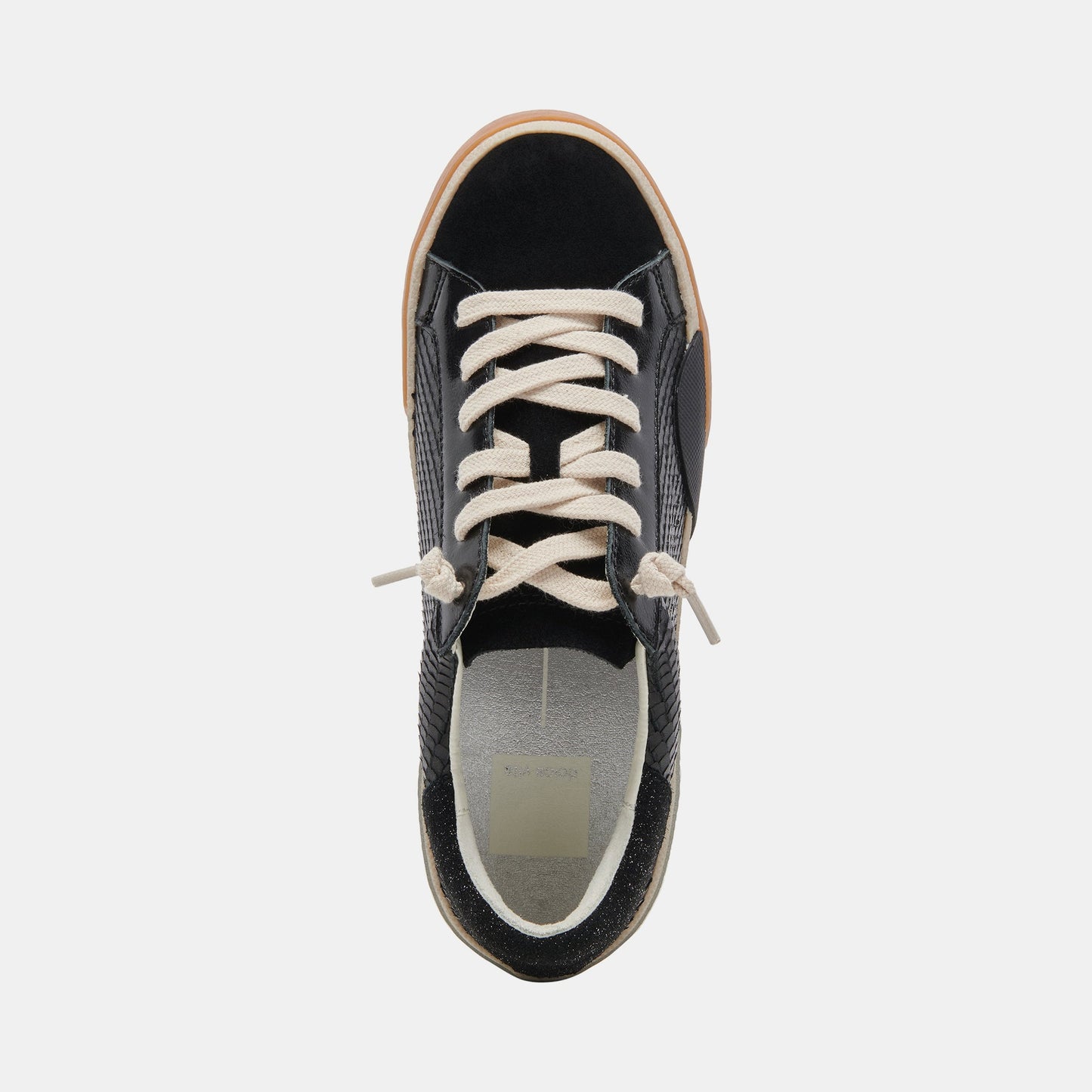 Zina Sneakers Onyx Embossed Leather | Women's Sneakers
 – Dolce Vita