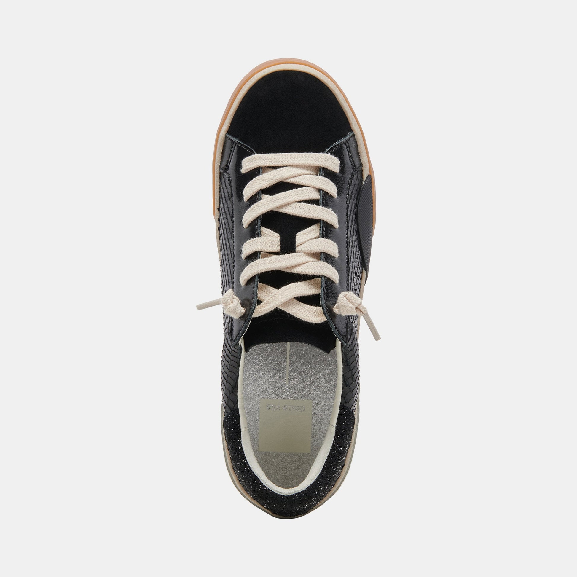 Zina Sneakers Onyx Embossed Leather | Women's Sneakers
 – Dolce Vita