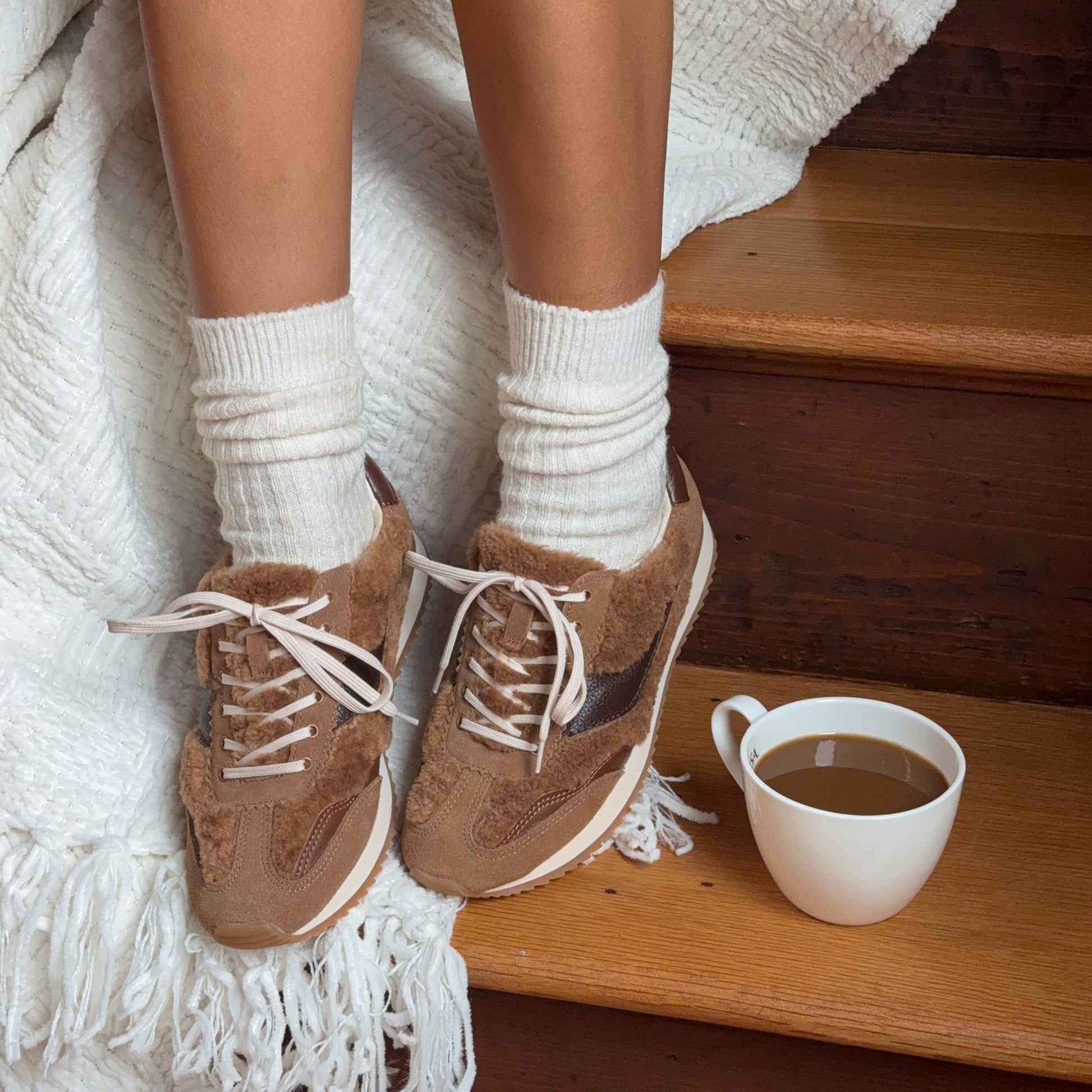 B.NTCD Plush Brown Plush Sneakers