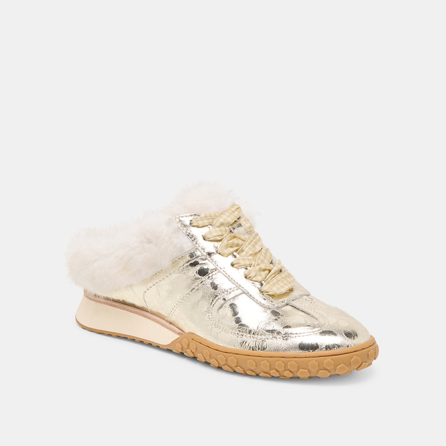 Izzey Plush Platinum Leather Sneakers
