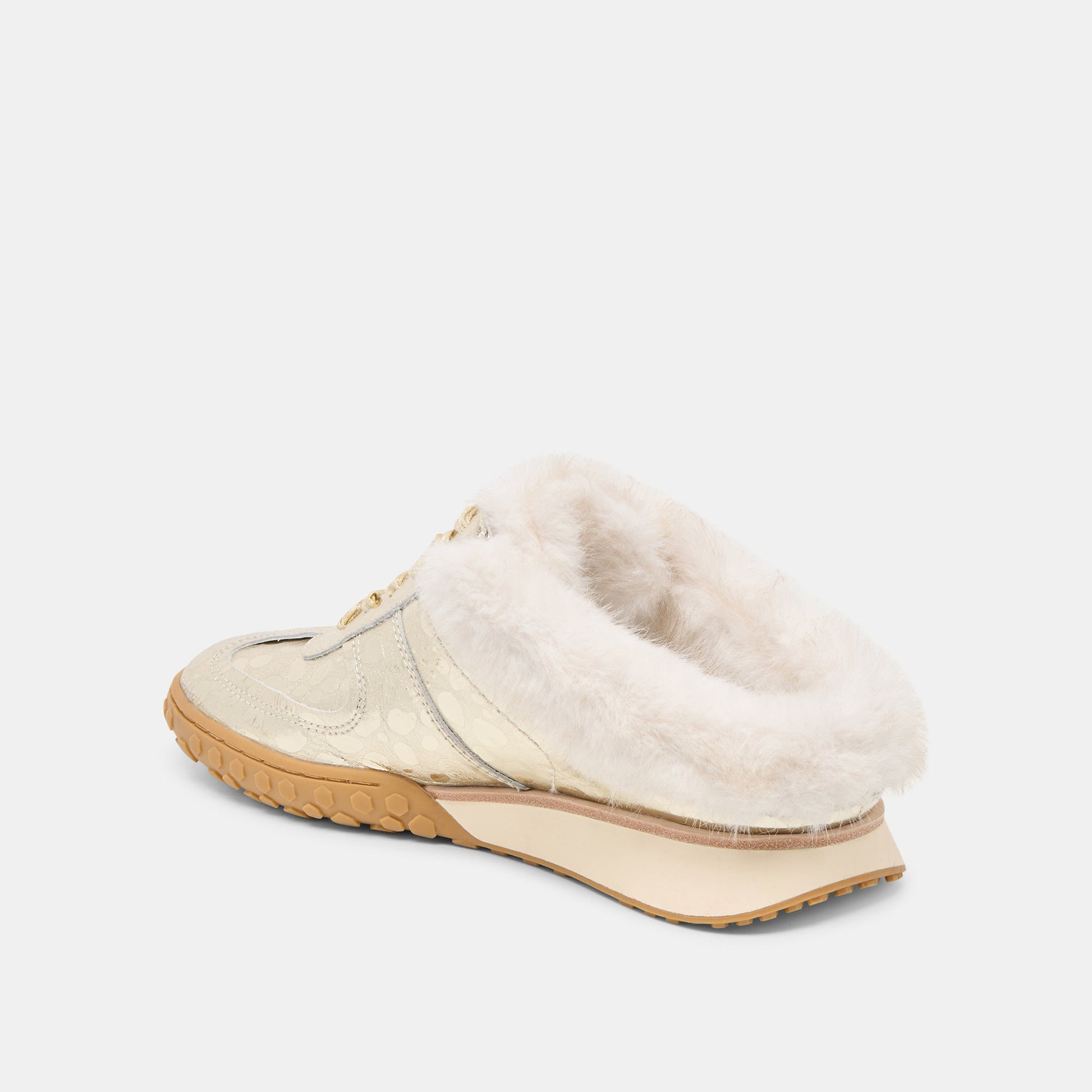 Izzey Plush Platinum Leather Sneakers