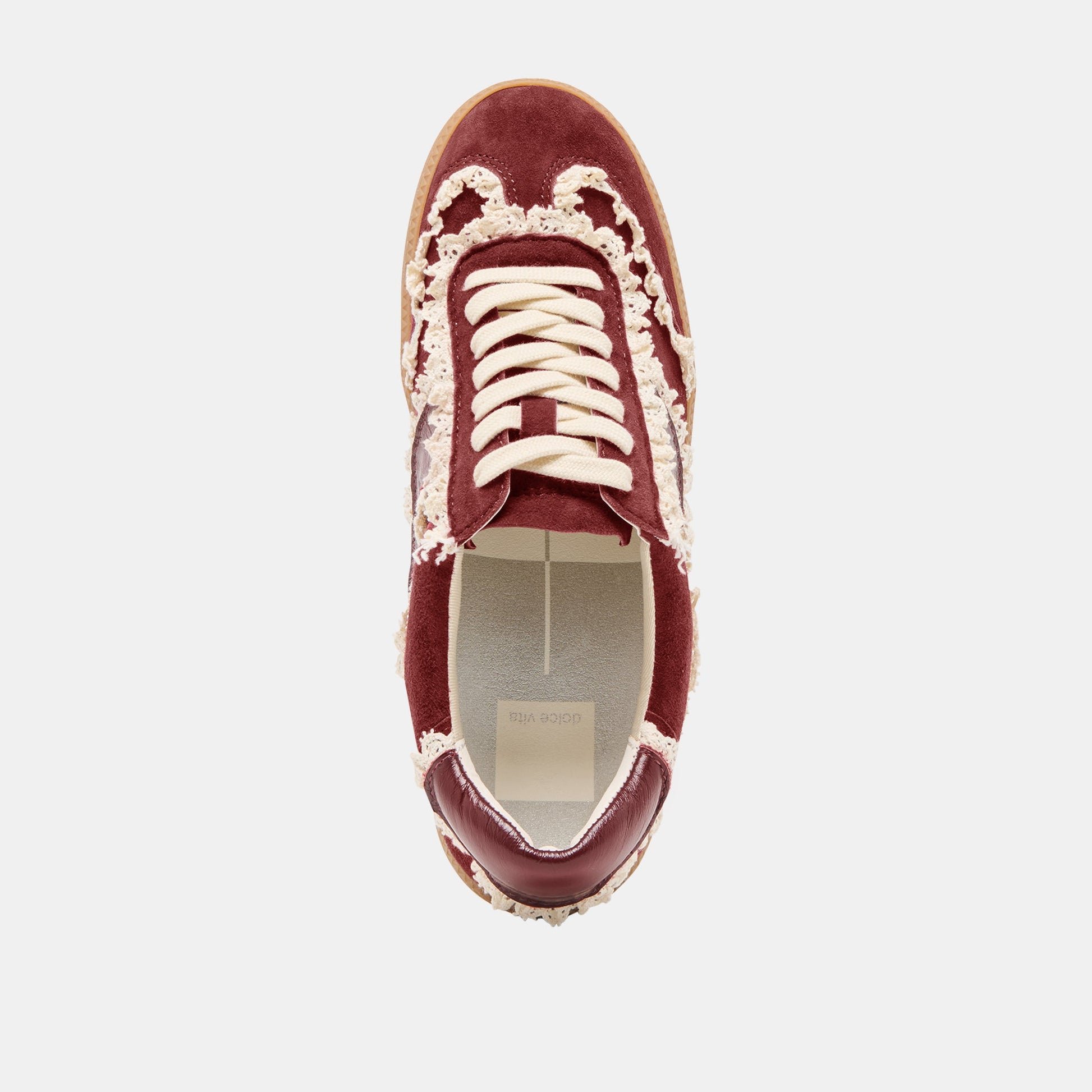Notice Lace Oxblood Suede Sneakers