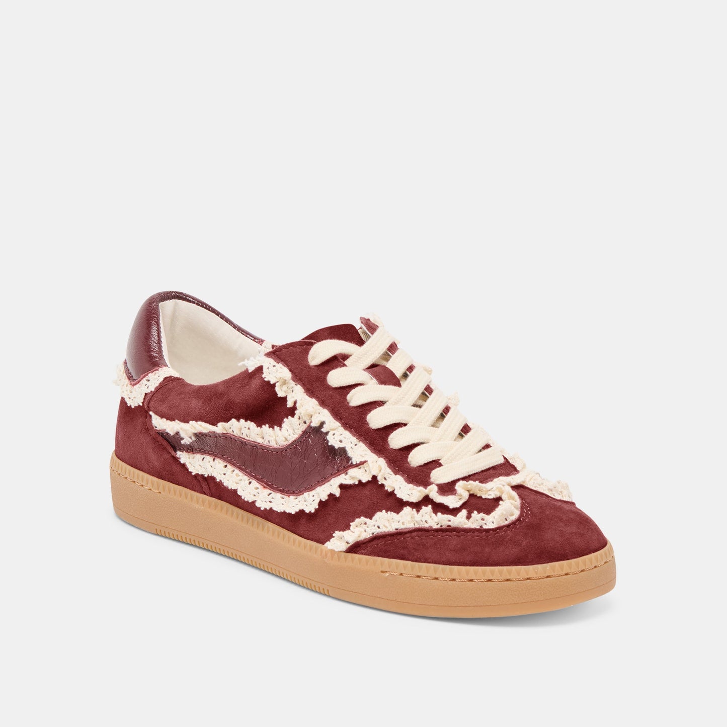 Notice Lace Oxblood Suede Sneakers