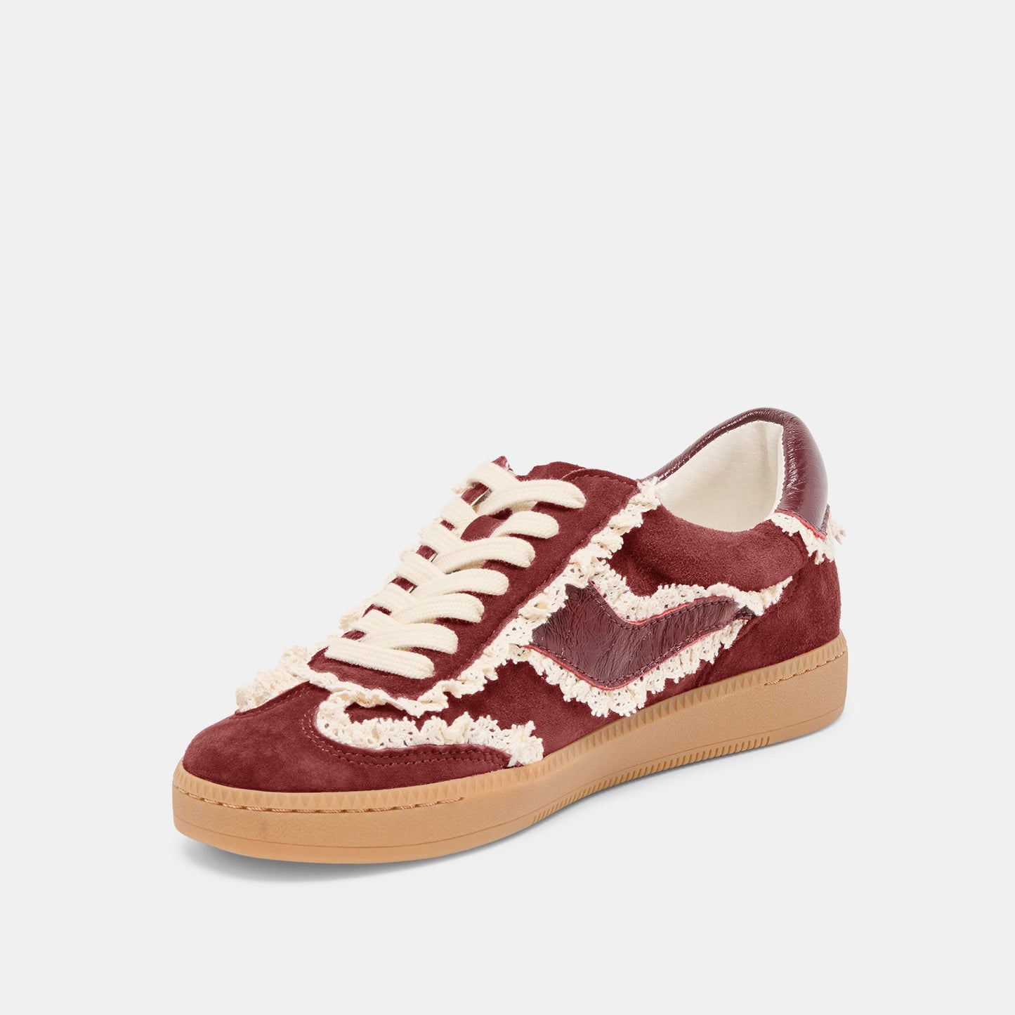 Notice Lace Oxblood Suede Sneakers