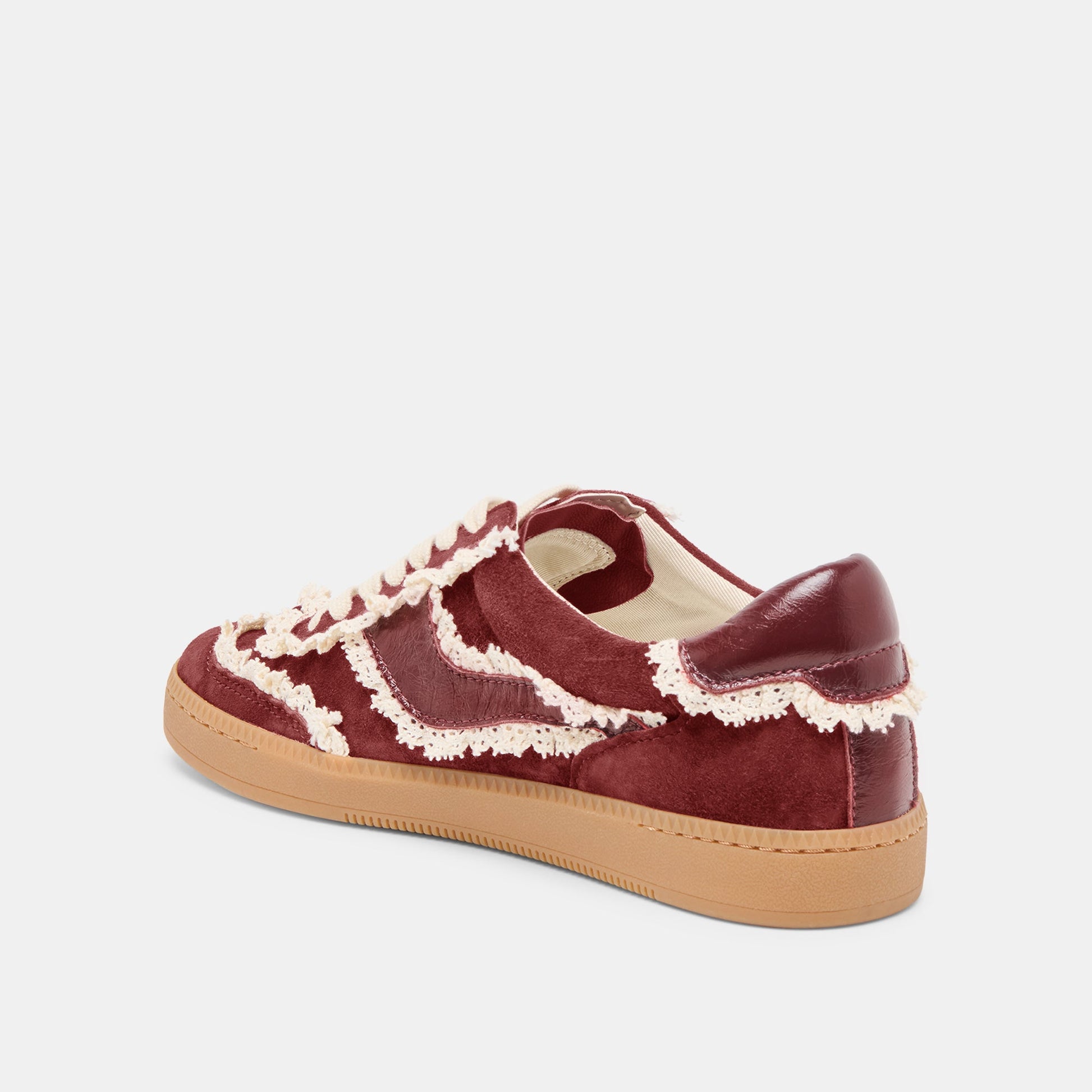 Notice Lace Oxblood Suede Sneakers