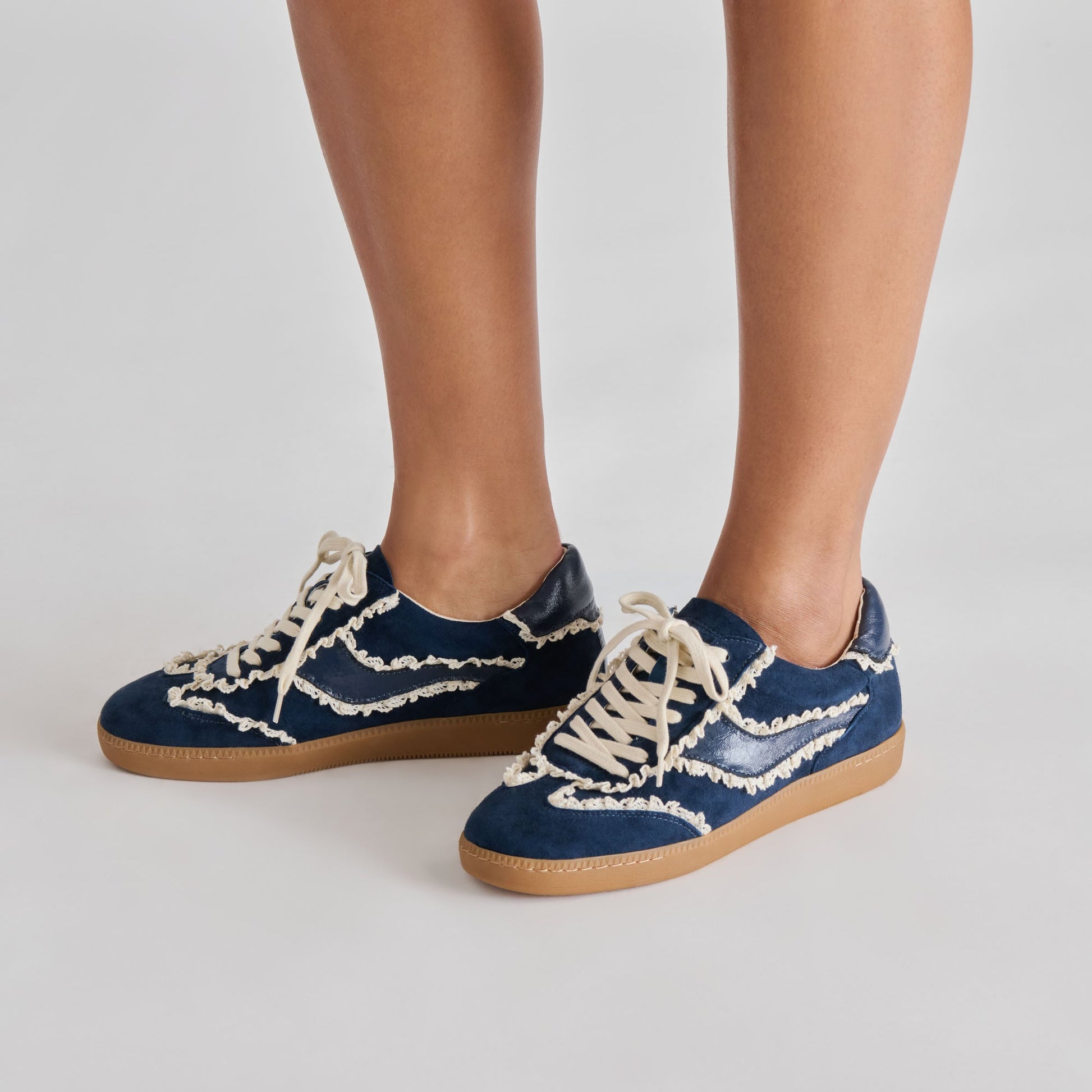 Notice Lace Navy Suede Sneakers