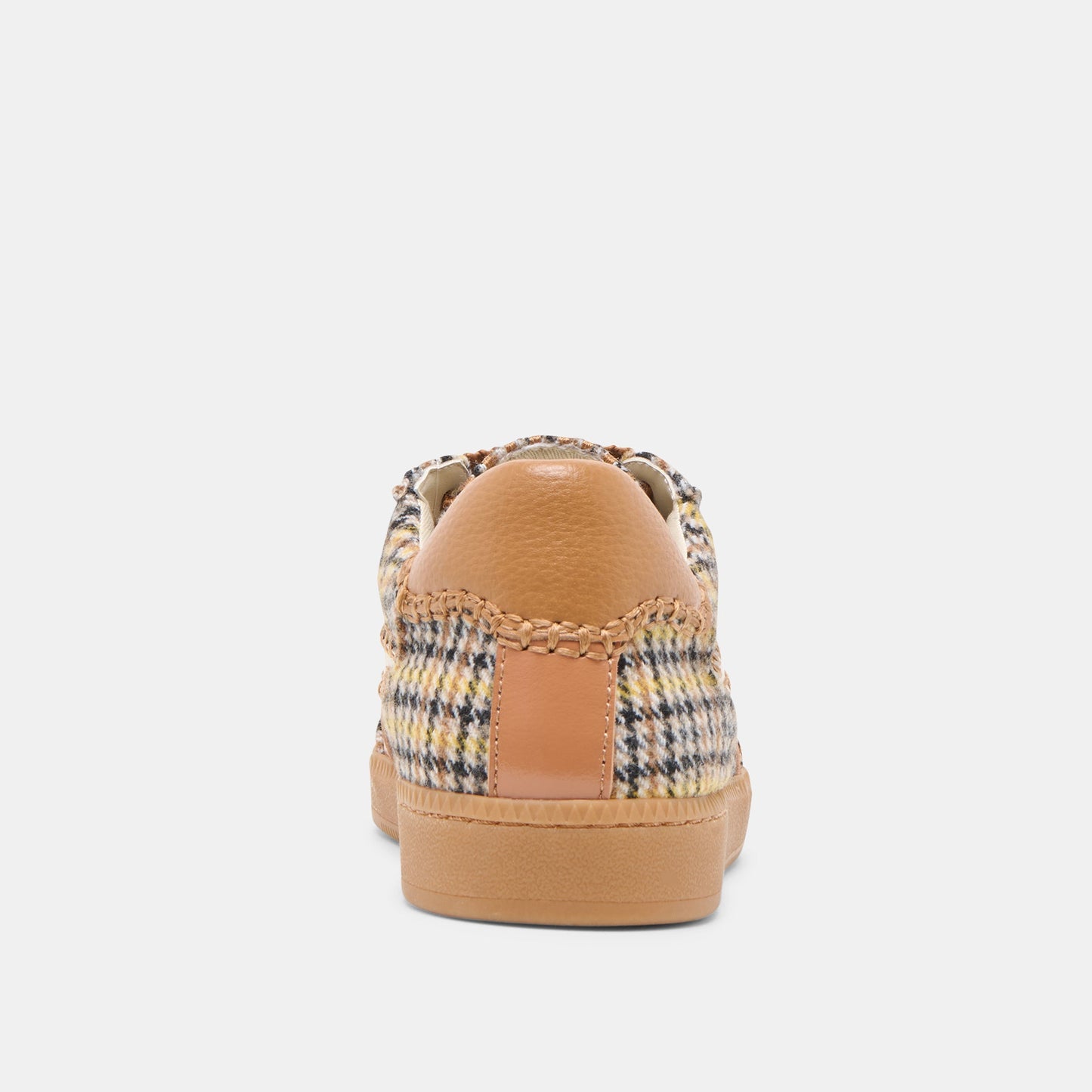 Notice Stitch Yellow Plaid Tweed Sneakers