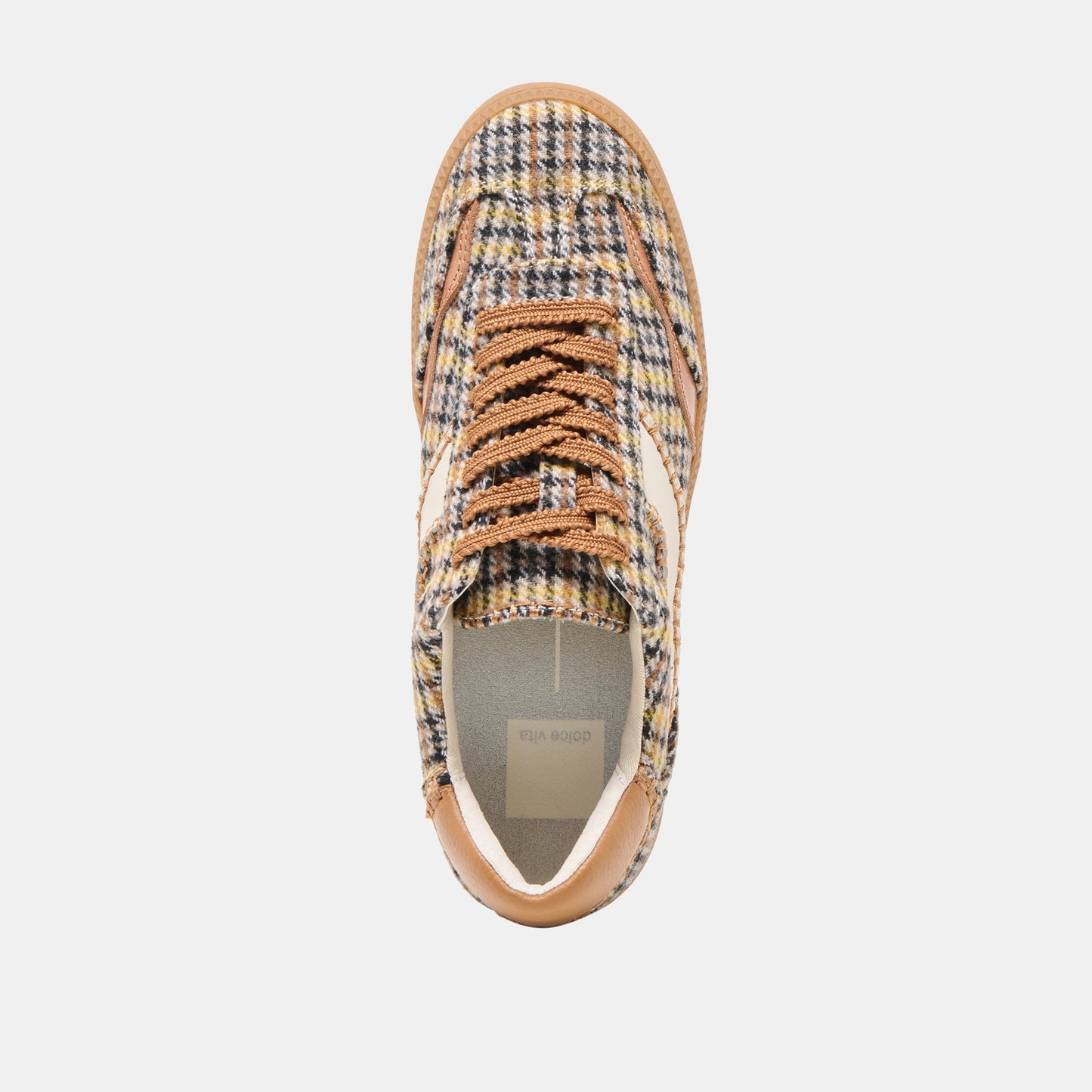 Notice Stitch Yellow Plaid Tweed Sneakers