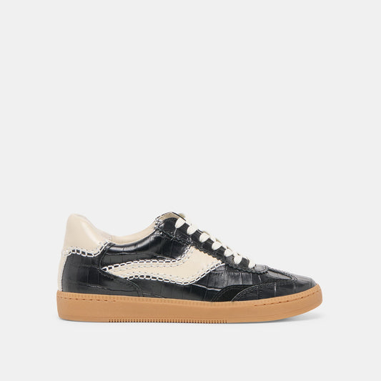 NOTICE STITCH SNEAKERS NOIR CROCO EMBOSSED LEATHER
 – Dolce Vita
