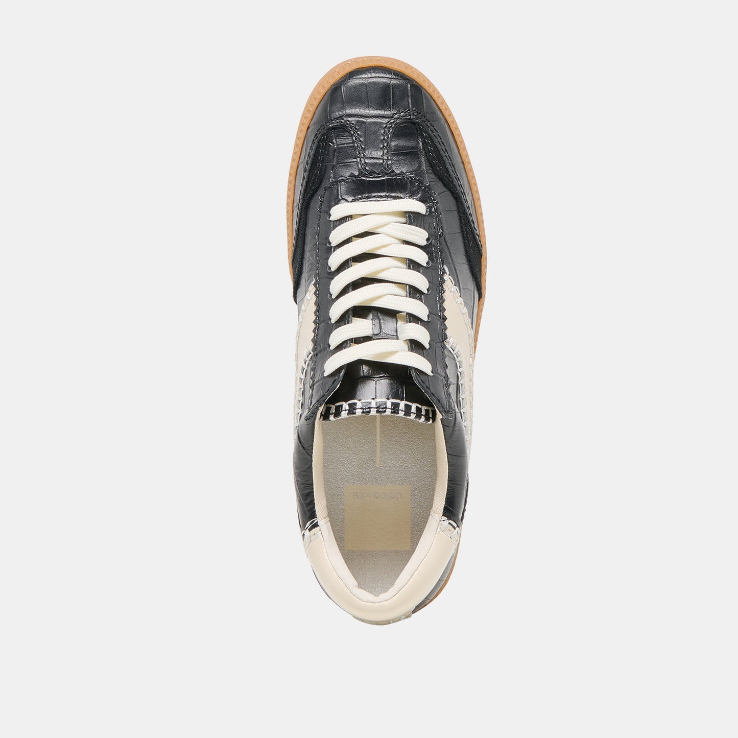 NOTICE STITCH SNEAKERS NOIR CROCO EMBOSSED LEATHER
 – Dolce Vita