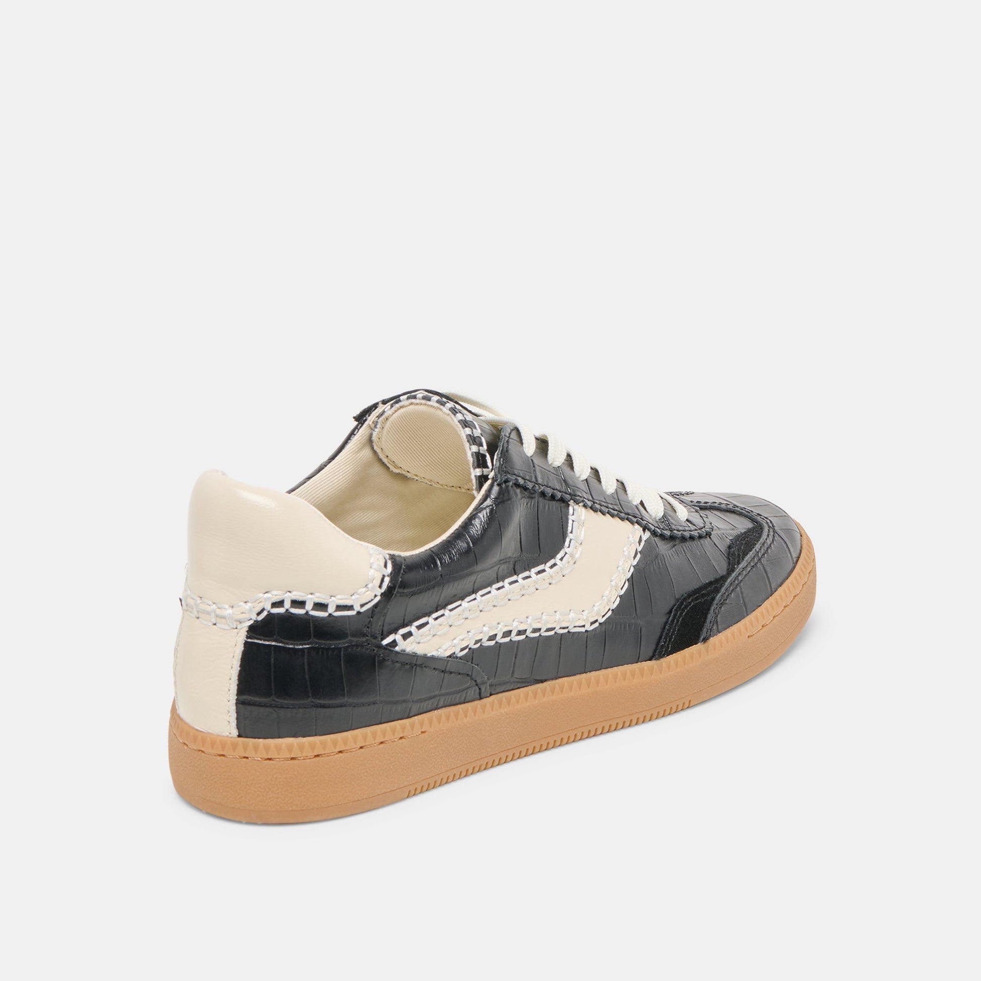 NOTICE STITCH SNEAKERS NOIR CROCO EMBOSSED LEATHER
 – Dolce Vita