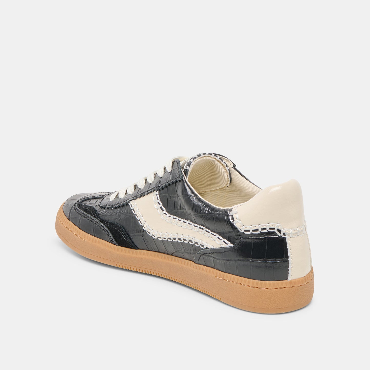NOTICE STITCH SNEAKERS NOIR CROCO EMBOSSED LEATHER
 – Dolce Vita
