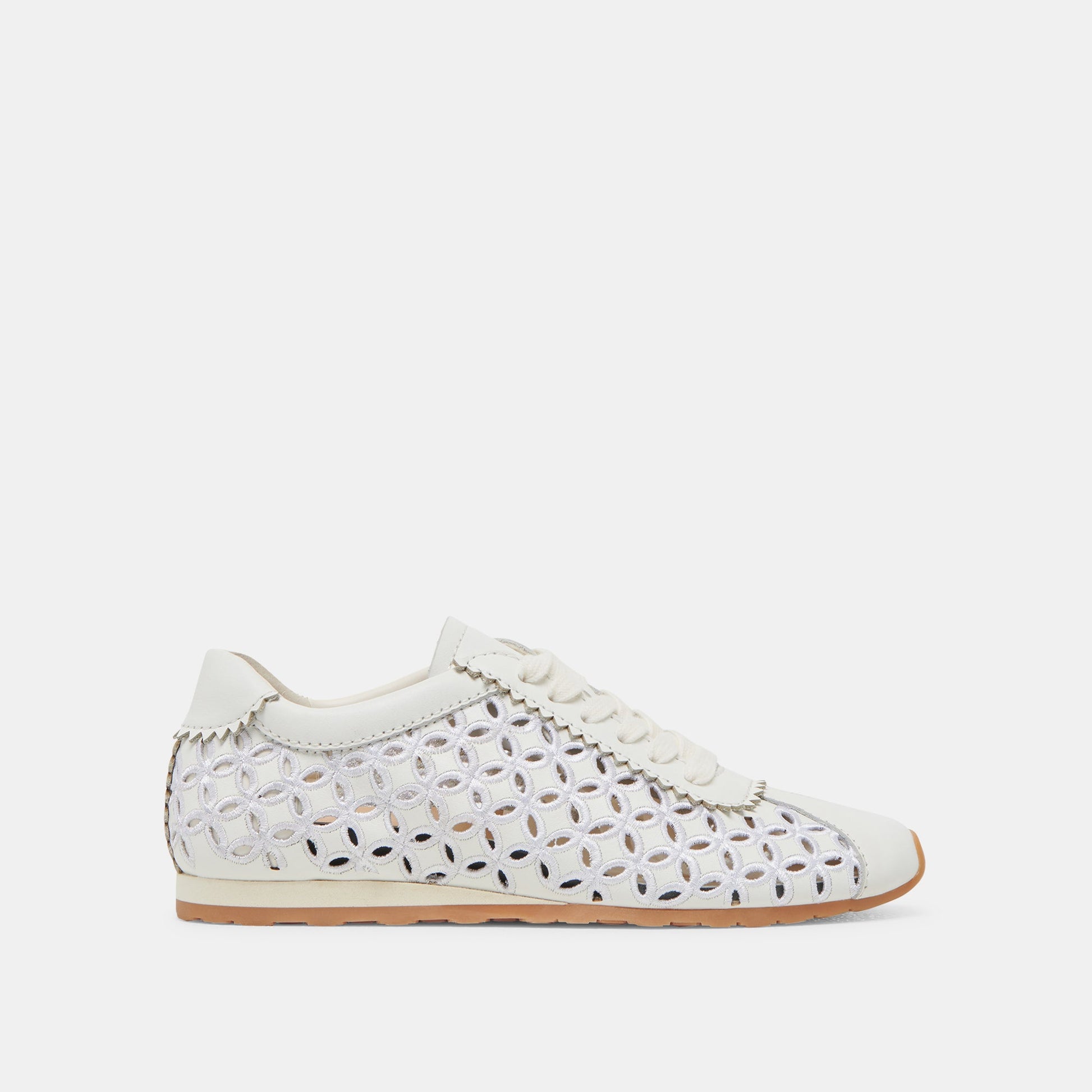DANIE EYELET PERF SNEAKERS TRUE WHITE LEATHER
 – Dolce Vita