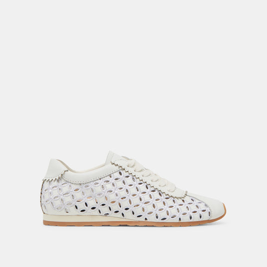 DANIE EYELET PERF SNEAKERS TRUE WHITE LEATHER
 – Dolce Vita