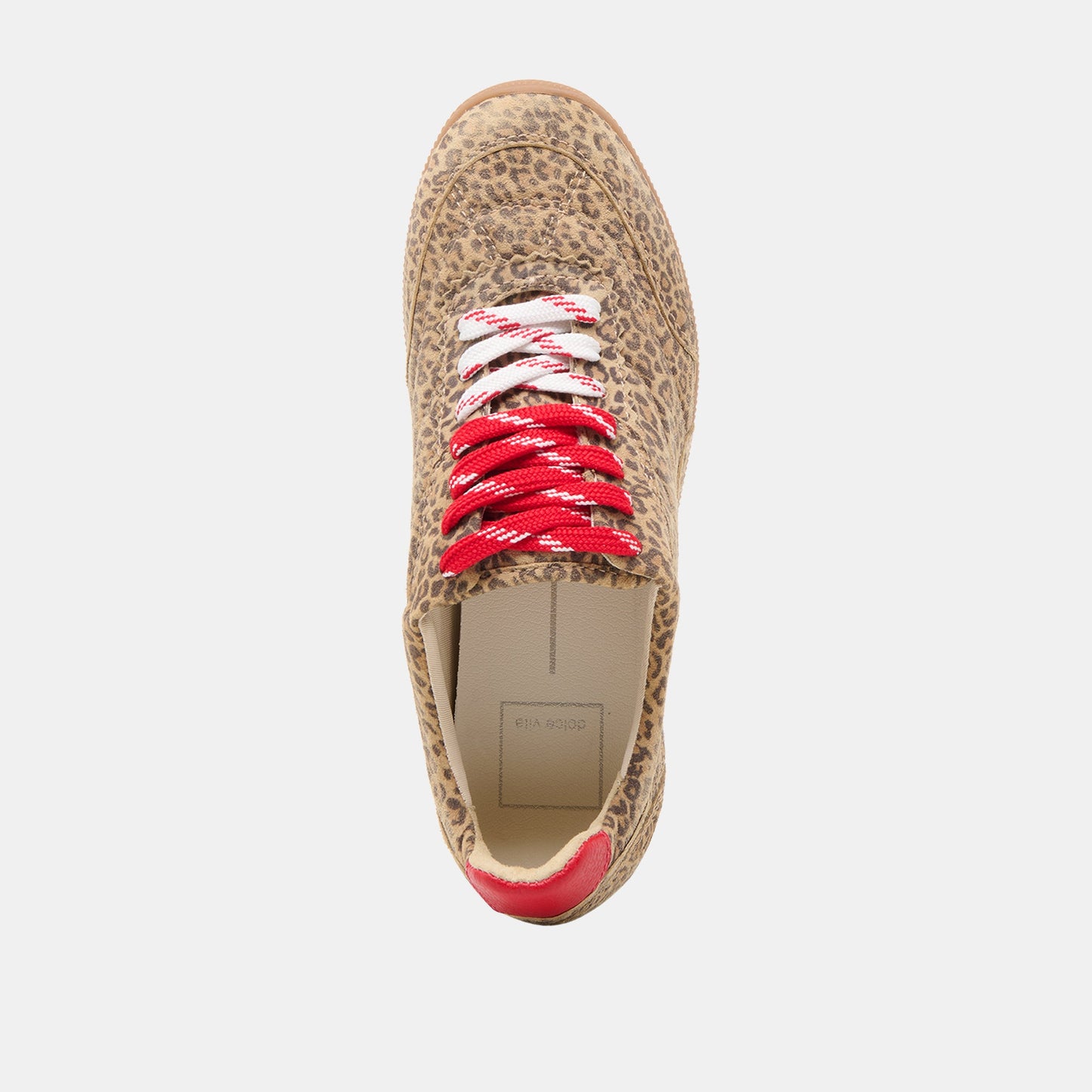 Laini Tan Leopard Printed Suede Sneakers