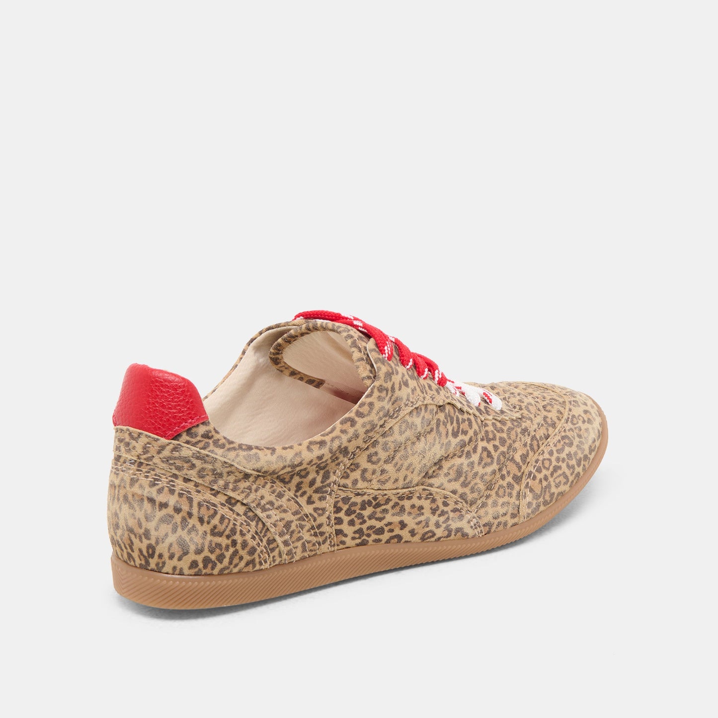 Laini Tan Leopard Printed Suede Sneakers