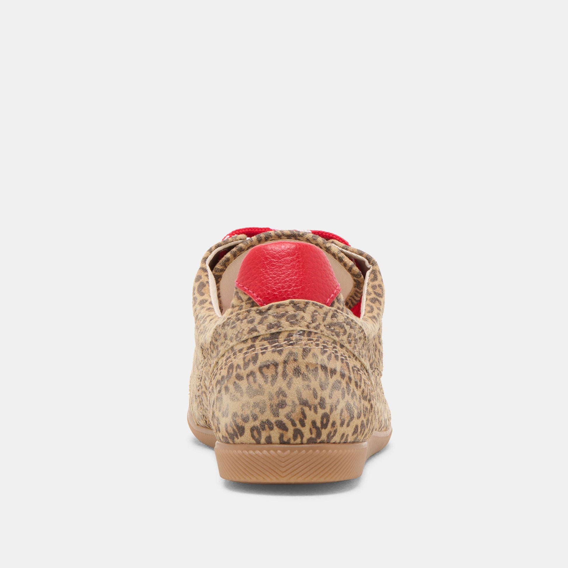 Laini Tan Leopard Printed Suede Sneakers