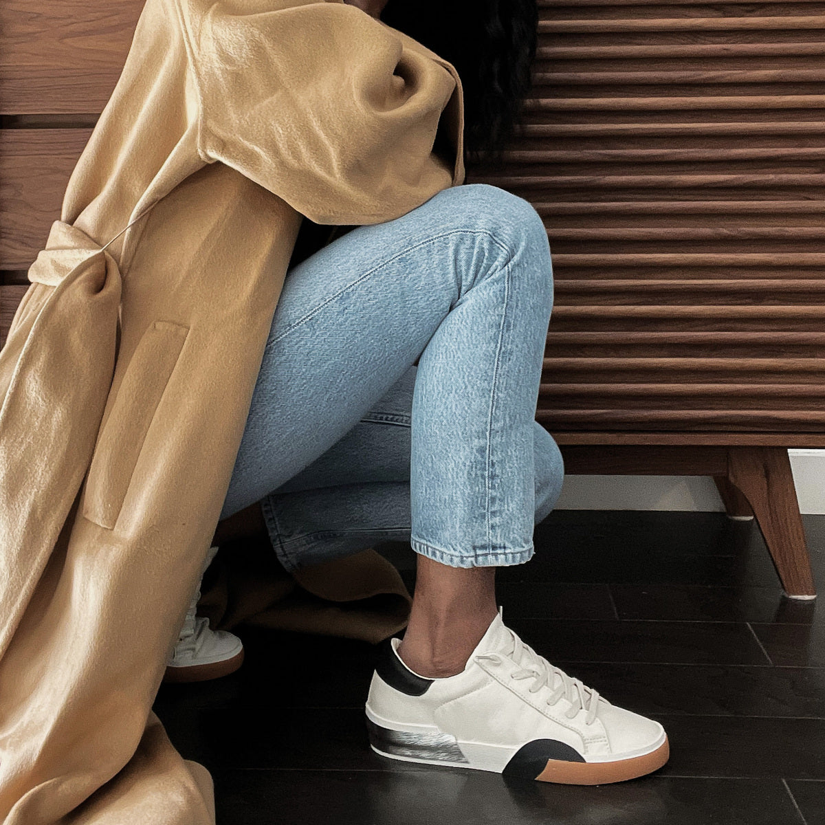 ZINA SNEAKERS WHITE BLACK LEATHER
 – Dolce Vita