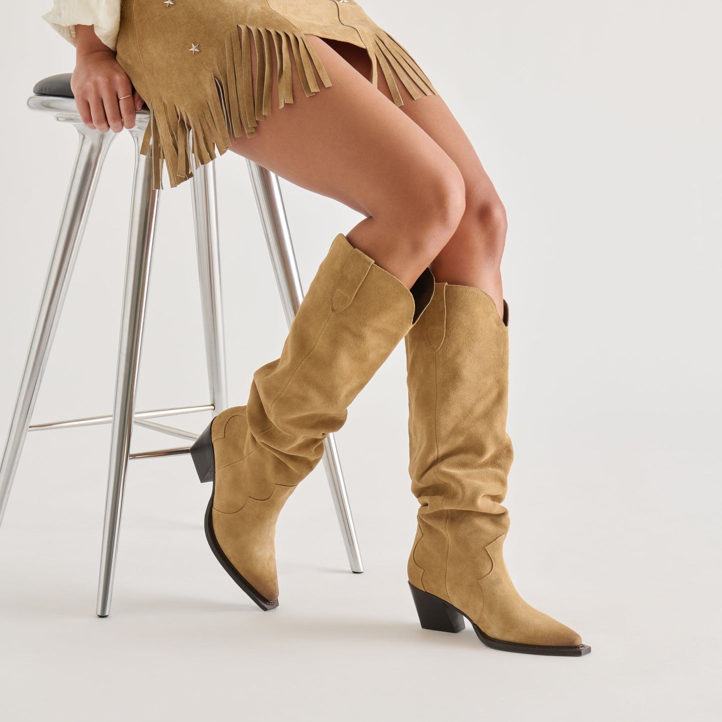 Buckly Camel Suede Boots