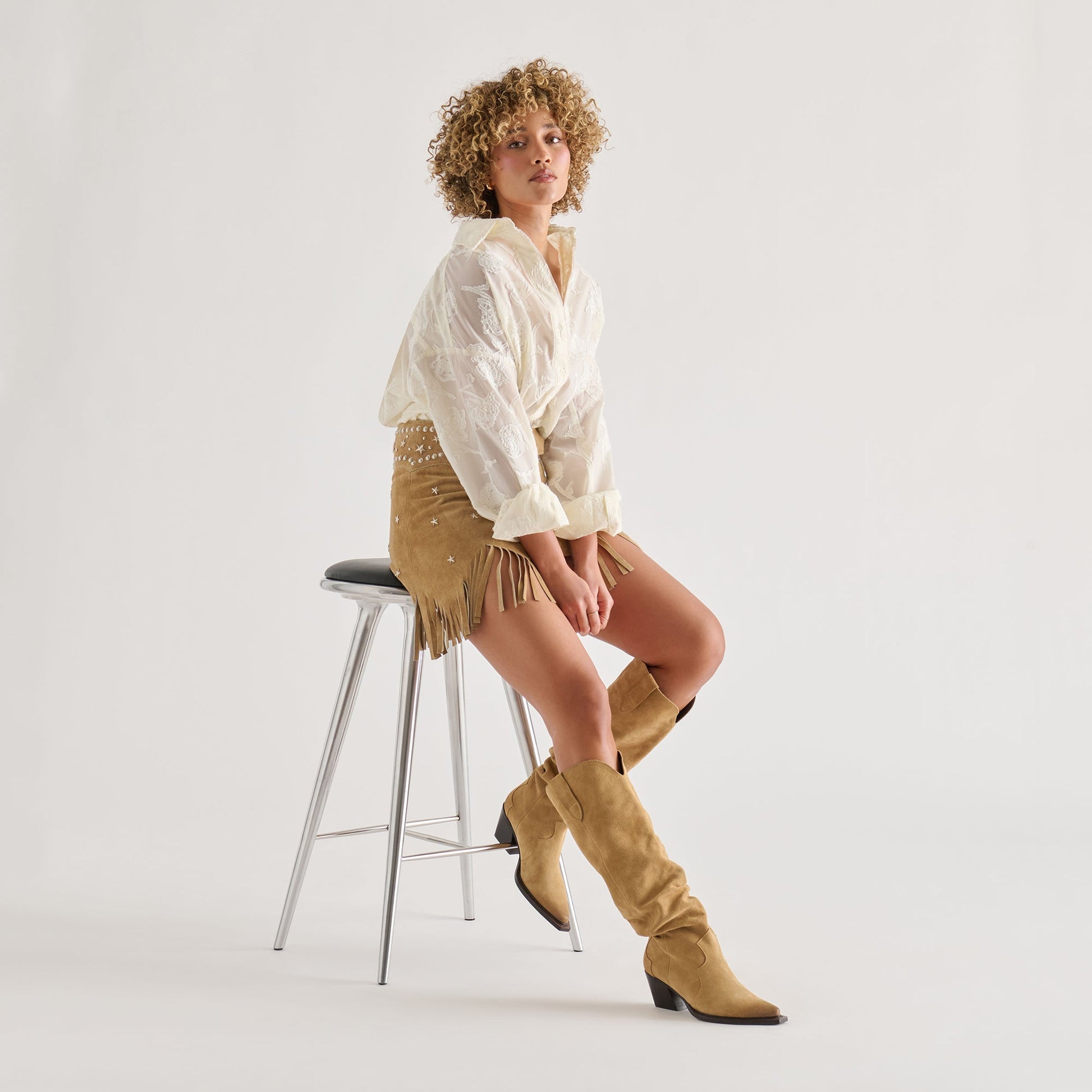 Buckly Camel Suede Boots