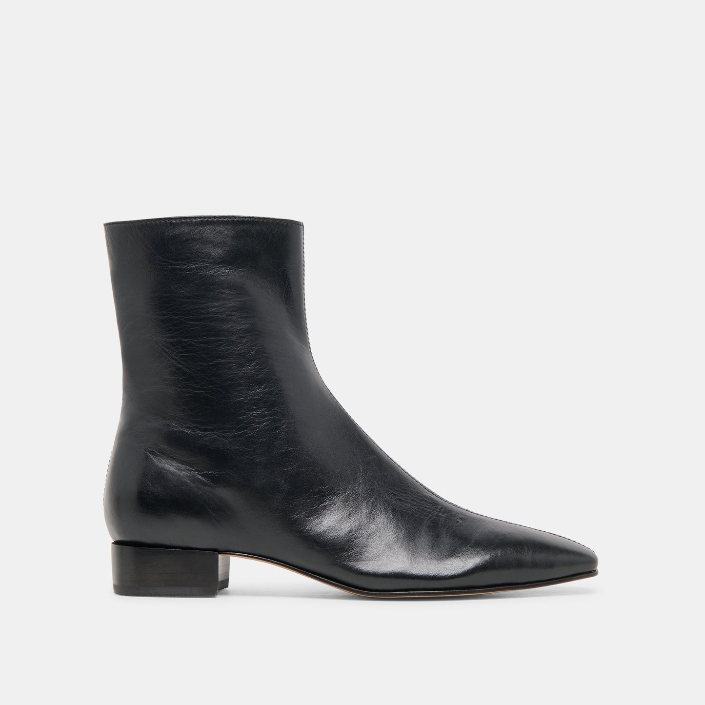 Tarine Black Leather Booties