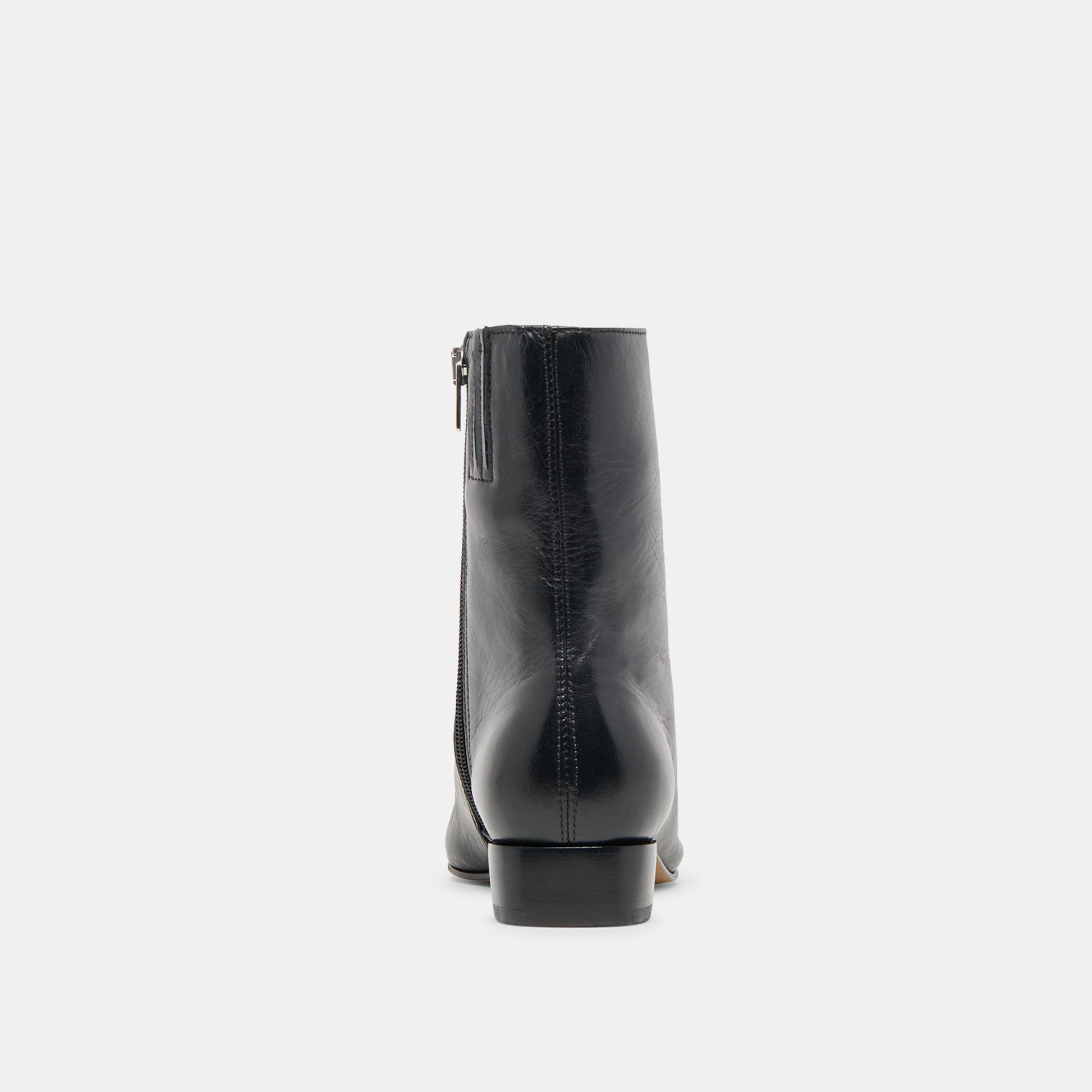 Tarine Black Leather Booties