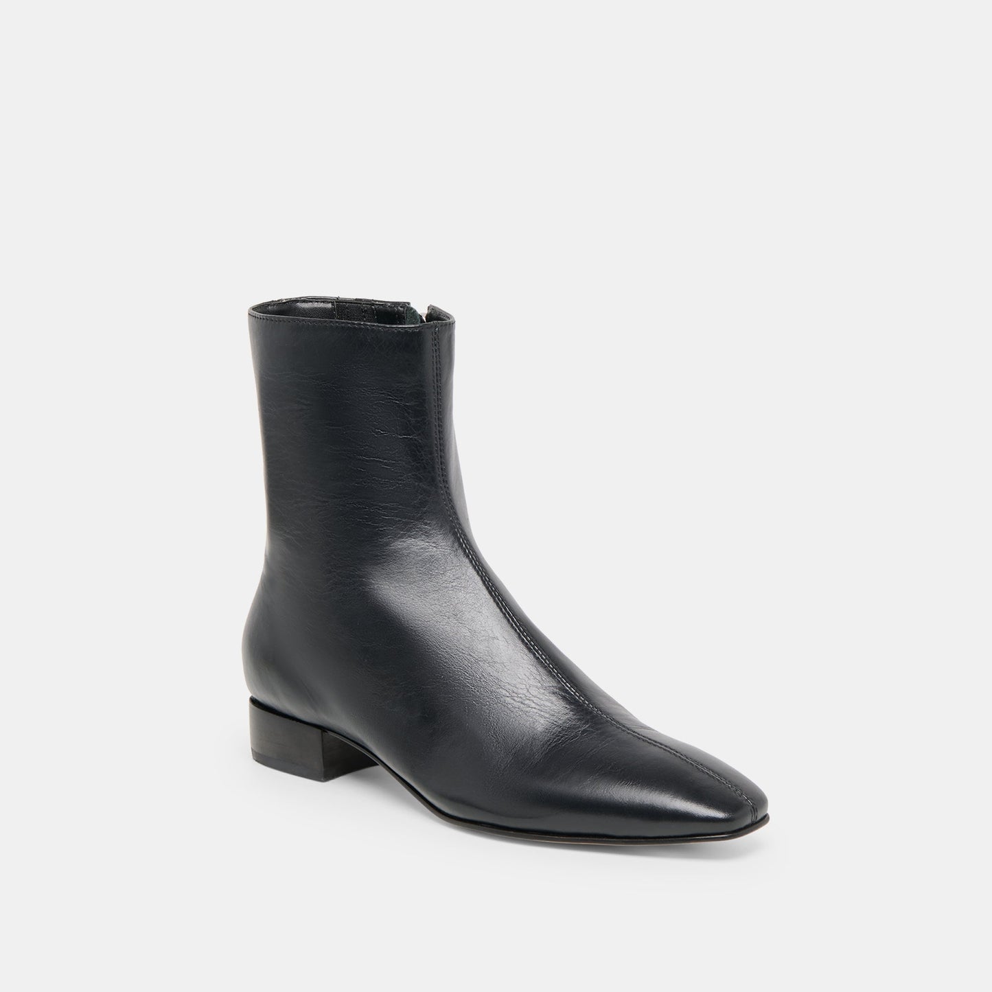Tarine Black Leather Booties
