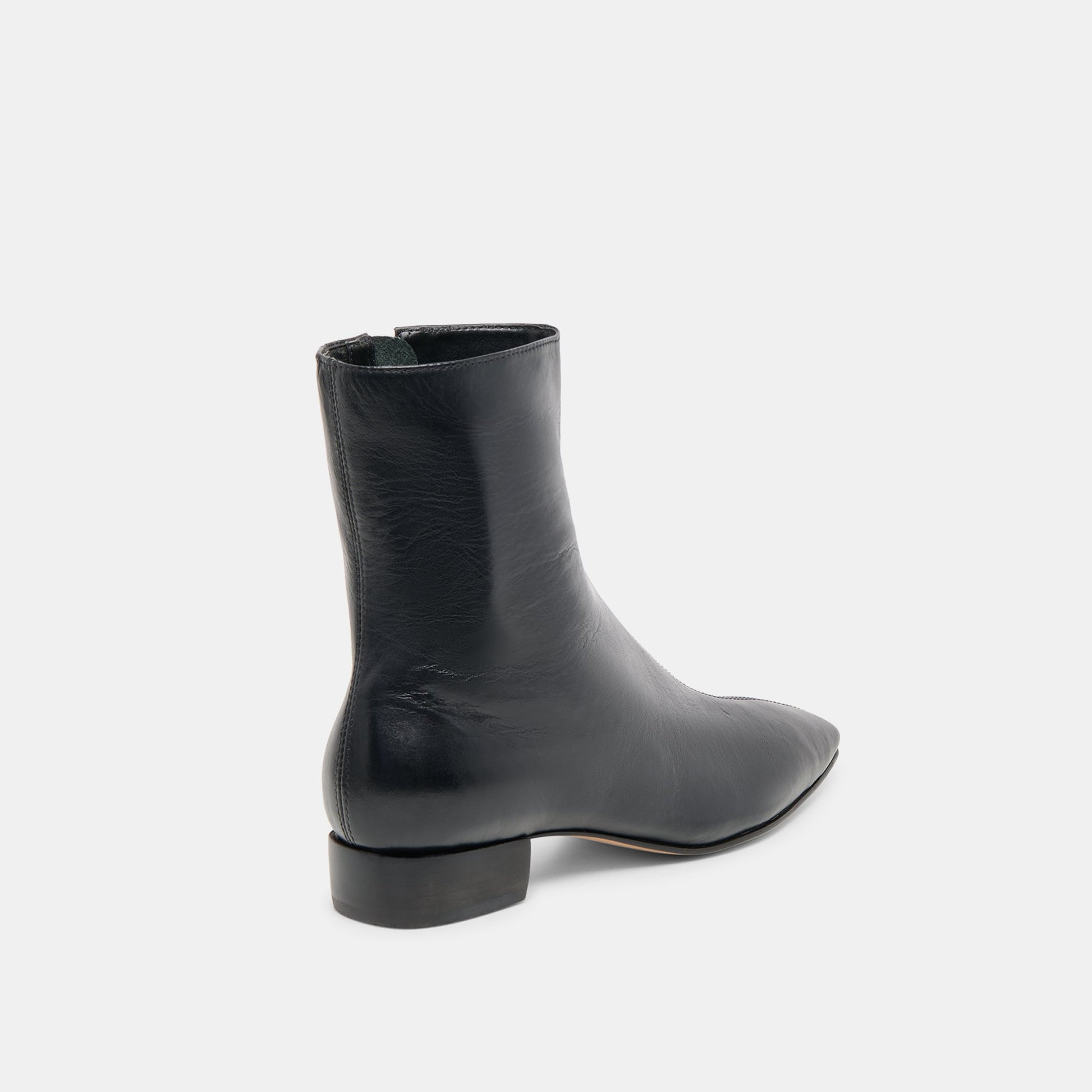 Tarine Black Leather Booties