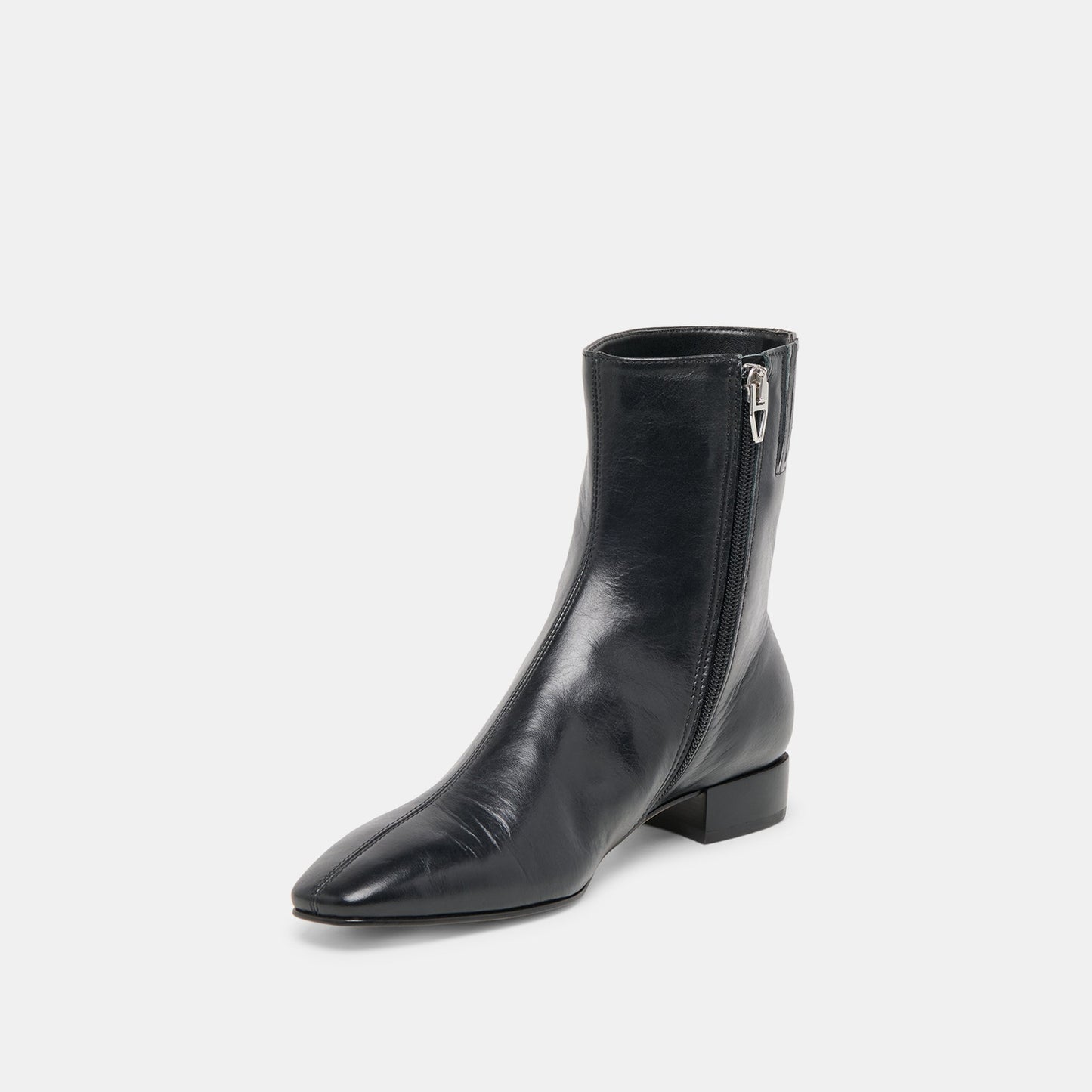 Tarine Black Leather Booties