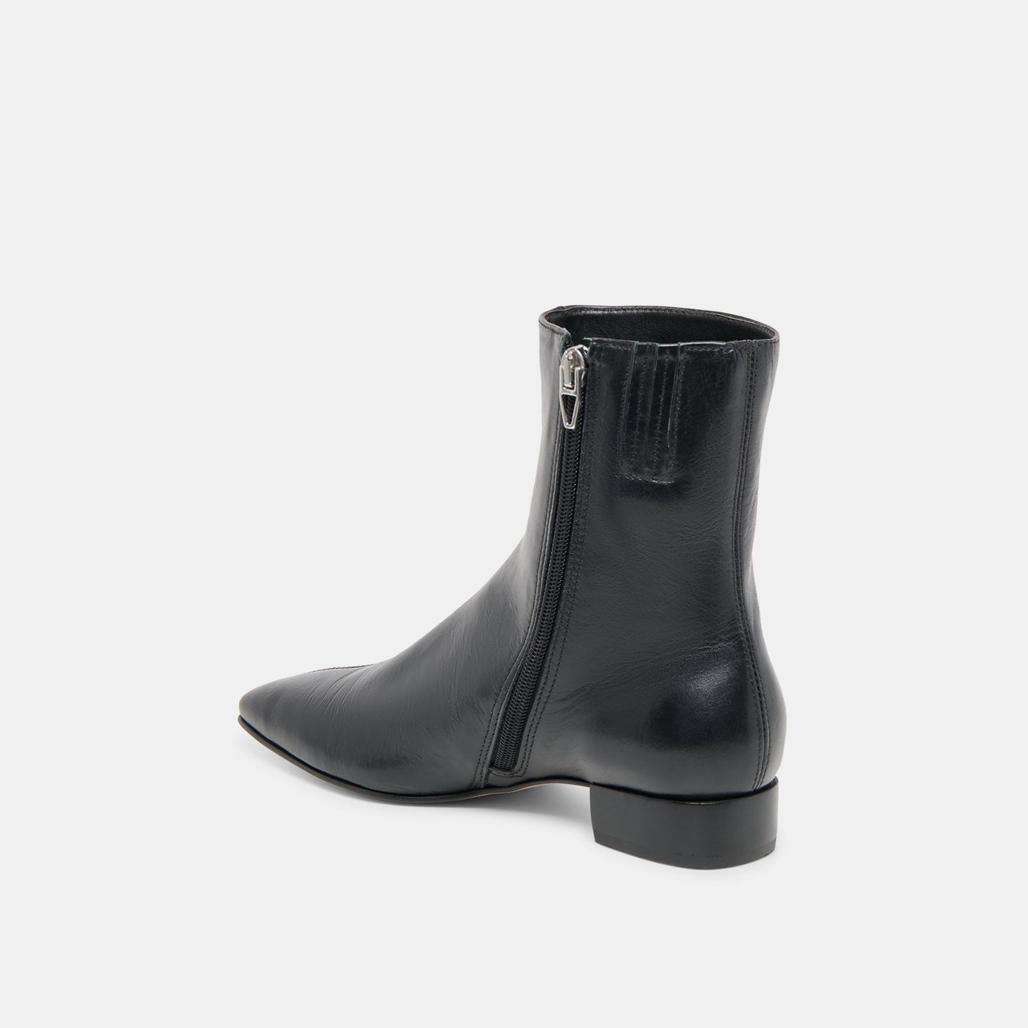 Tarine Black Leather Booties
