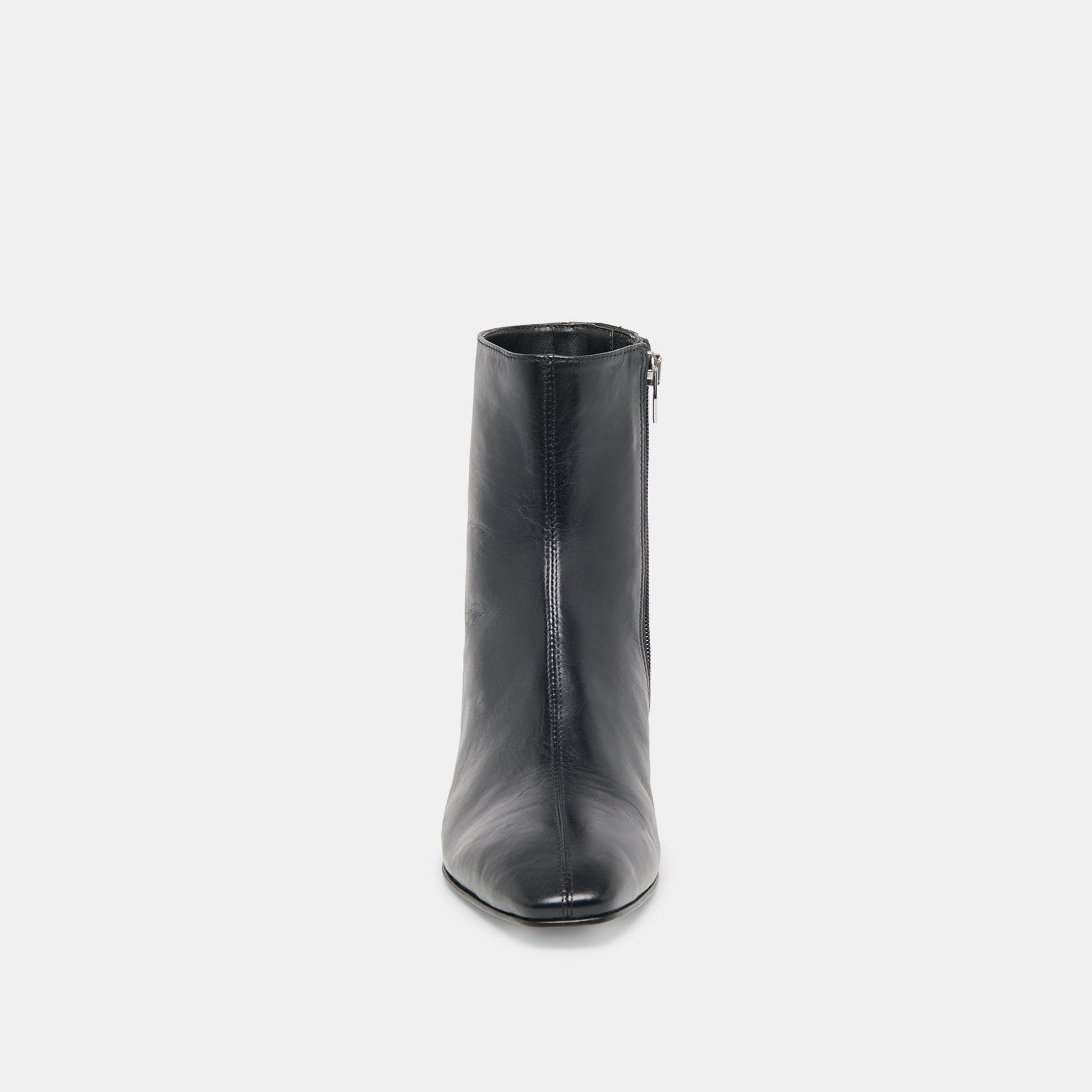 Tarine Black Leather Booties