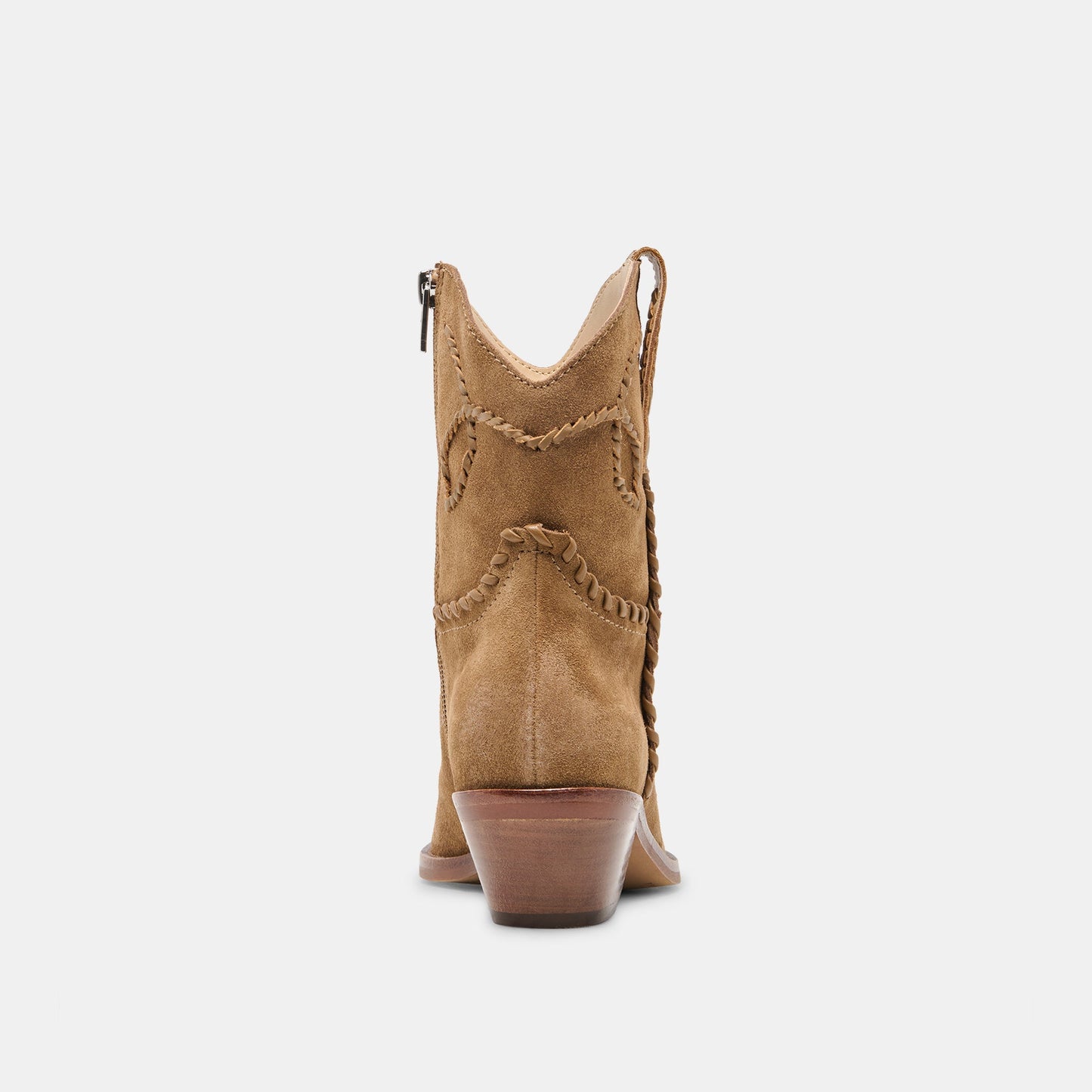 RUDO Lt Brown Suede Western Pointed-Toe Ankle Boots