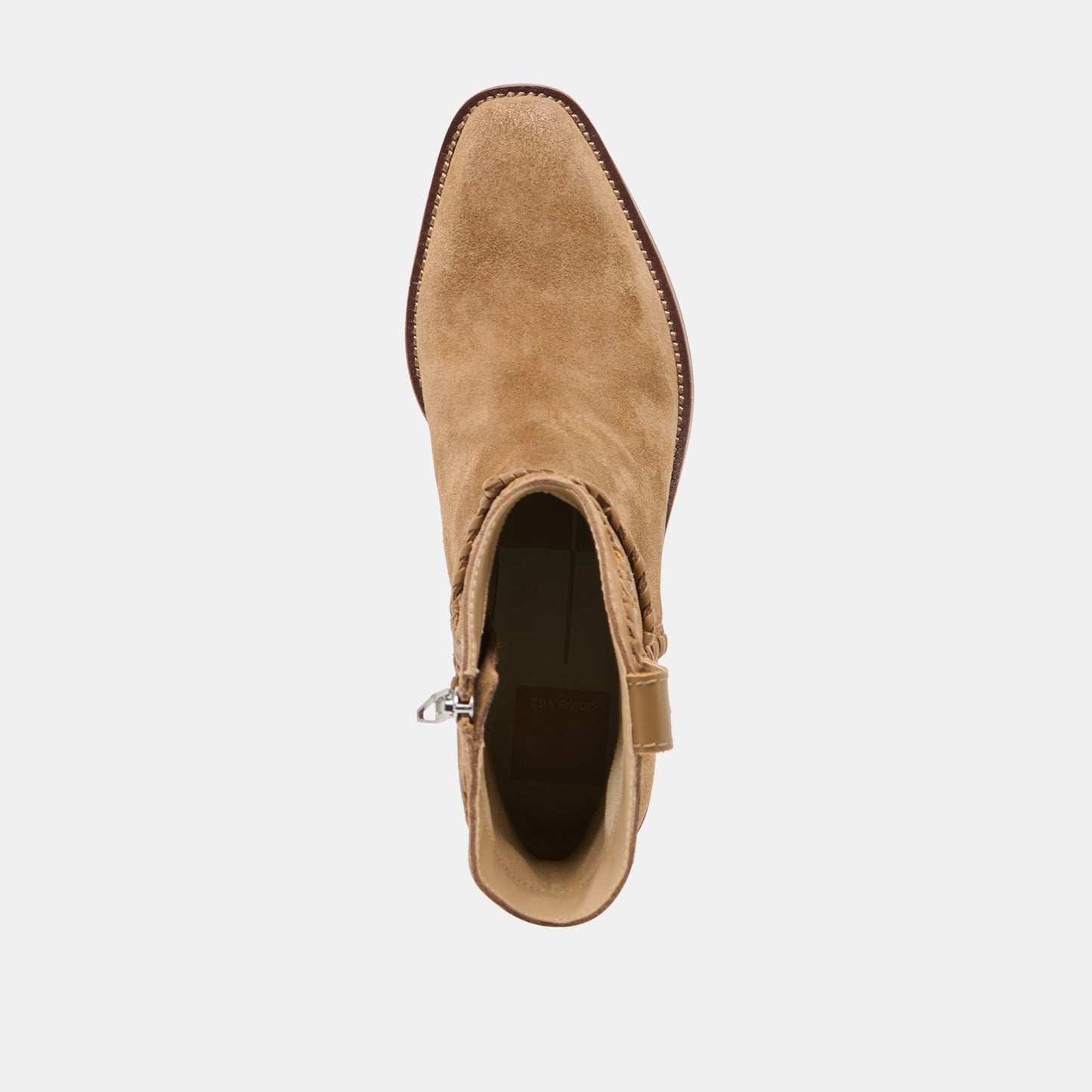 RUDO Lt Brown Suede Western Pointed-Toe Ankle Boots